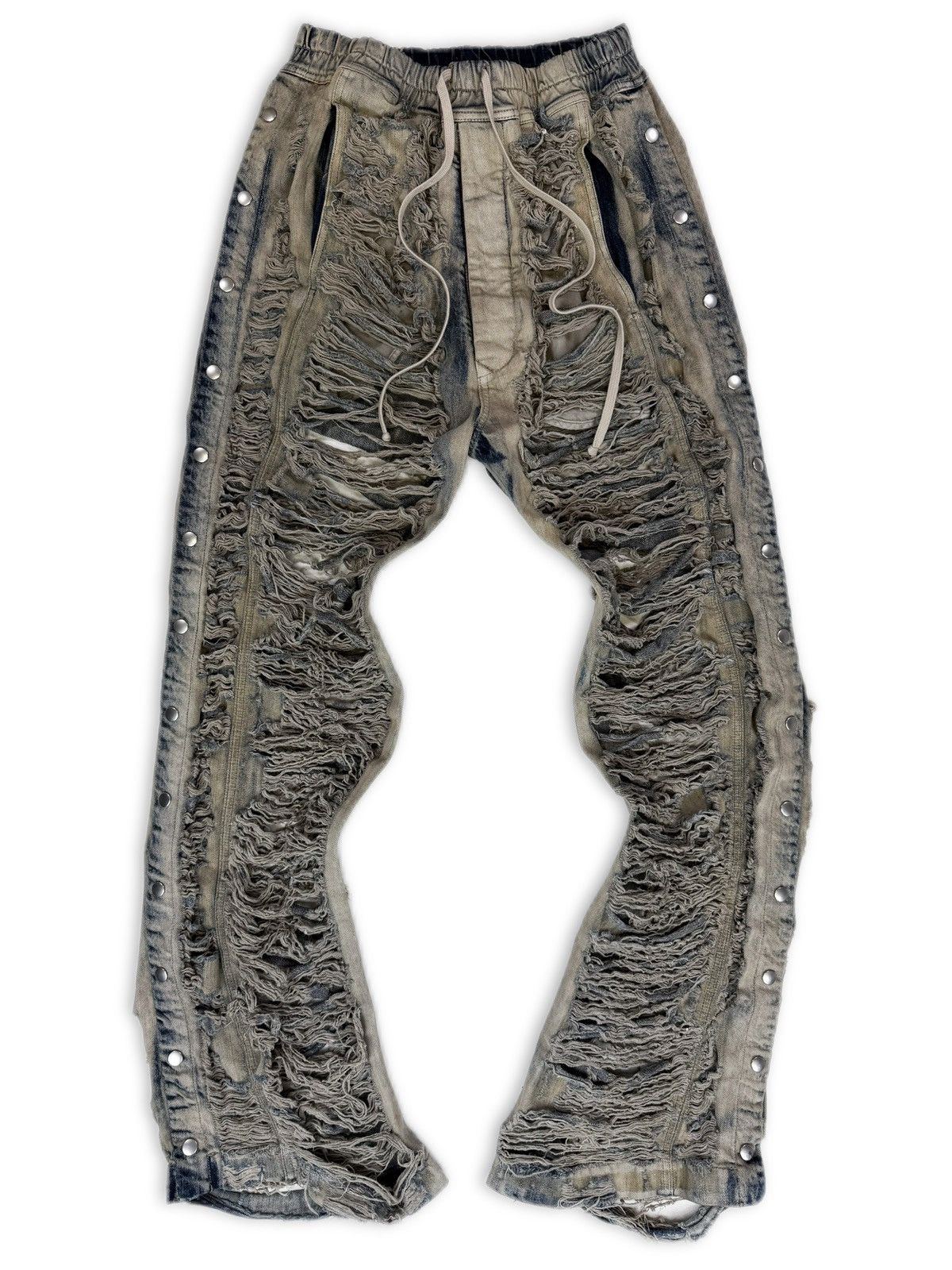 Rick Owens × Rick Owens Drkshdw Rick Owens DRKSHDW ‘Slashed’ Distressed Mineral Pusher Pants Size US 32 / EU 48 - 1 Thumbnail