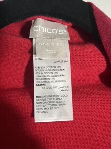 Chicos Chico's One Size Cozy Red Cardigan Sweater Size XS / US 0-2 / IT 36-38 - 2 Thumbnail