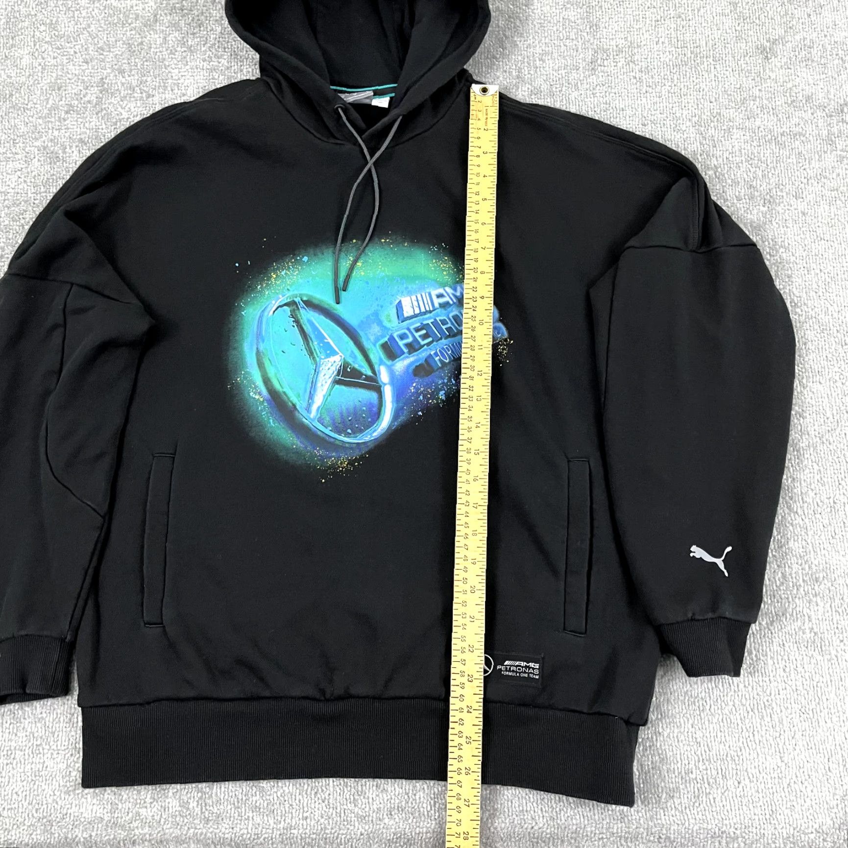 Puma PUMA Hoodie Mens M Black MERCEDES AMG Petronas Formula 1 One Sweatshirt Pullover Hooded Logo Graphic Print Vintage No Size US M / EU 48-50 / 2 - 6 Thumbnail