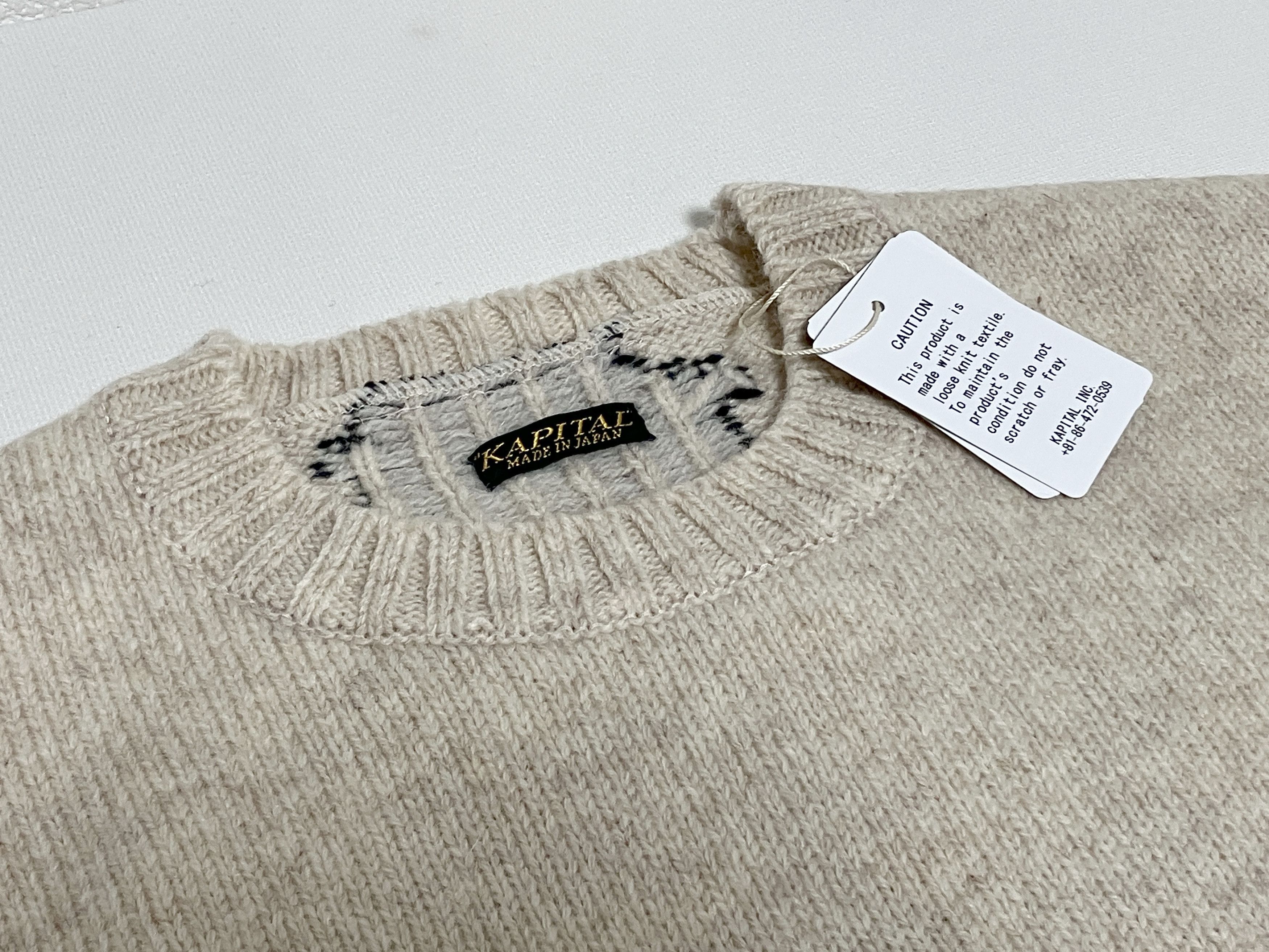 Kapital KAPITAL 5G wool bone crew sweater Skeleton ecru new S Size US S / EU 44-46 / 1 - 4 Thumbnail