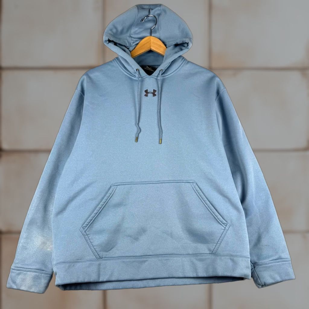 Under Armour Under Armour Mens L Athletic Hoodie Jacket - Blue Fleece Polyester Pullover Casual Activewear Running & Jogging Jacket Size US L / EU 52-54 / 3 - 1 Thumbnail