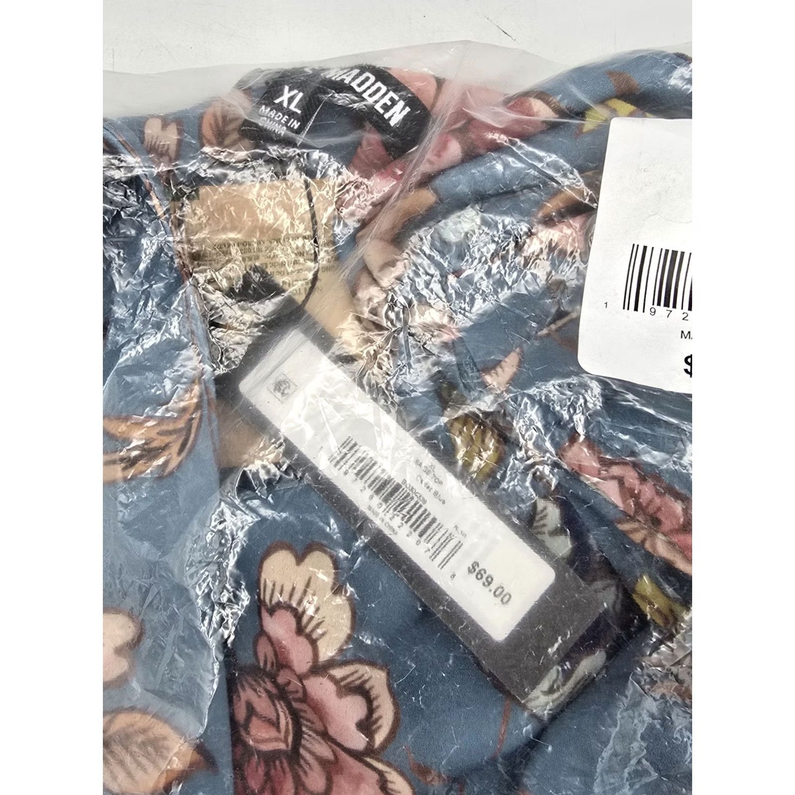 Steve Madden Steve Madden Saige Floral Peplum Top Cadet Blue Size XL Brand New BO304339 Size XL / US 12-14 / IT 48-50 - 6 Thumbnail