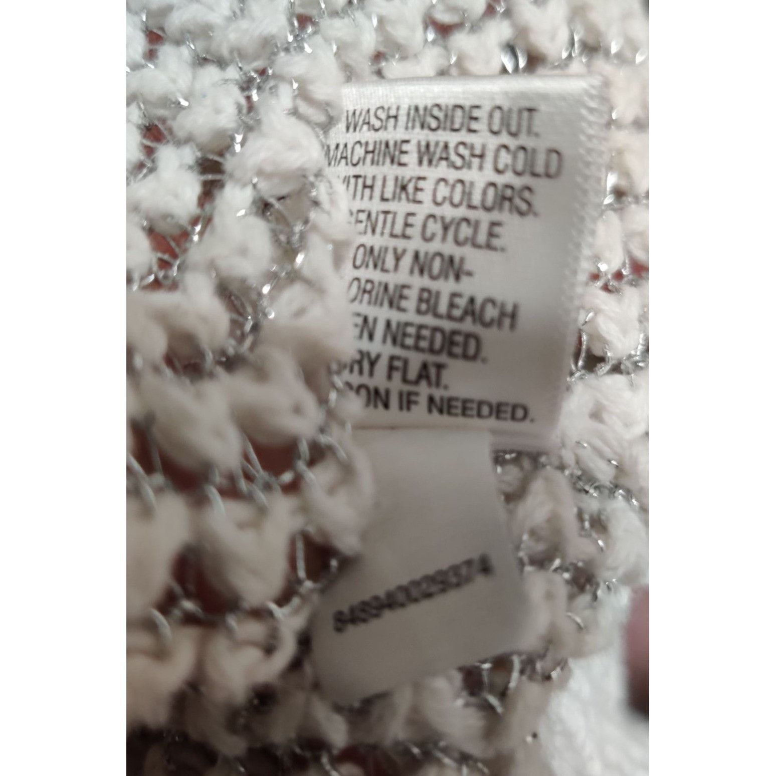 Apt. 9 APT 9 L Womens Sweater White Silver Metallic Knit Sheer Pull Size L / US 10 / IT 46 - 7 Thumbnail