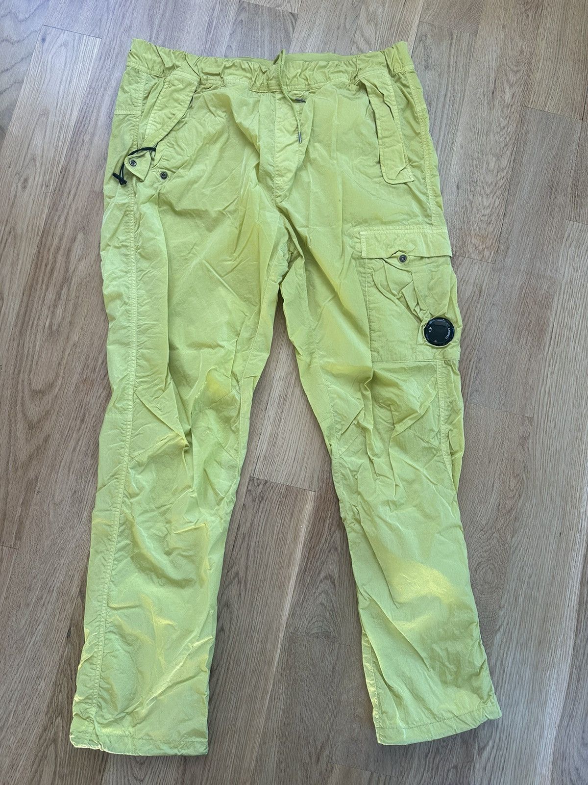 image of C P Company Neon Yellow Liquid Metal Co Company Pants, Men's (Size 36)