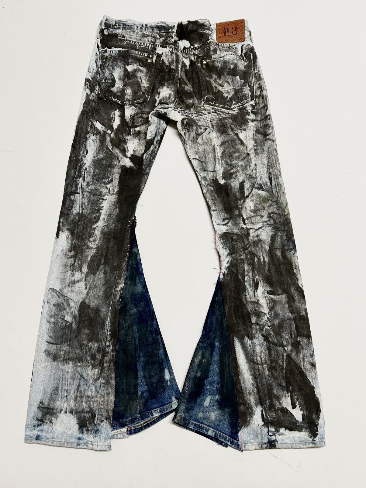 Evisu 2012 No.3 Painted Flare Denim Reworked Size US 32 / EU 48 - 4 Thumbnail