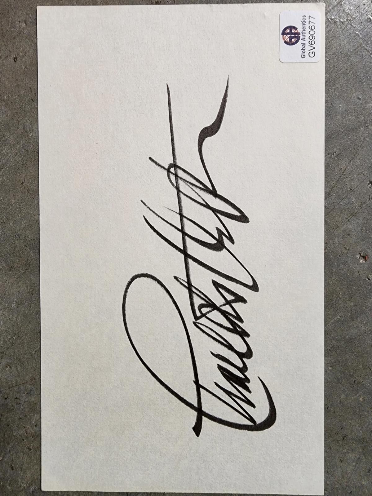 Unknown London Charlton Heston autographed/signed index card. COA Size ONE SIZE - 1 Thumbnail