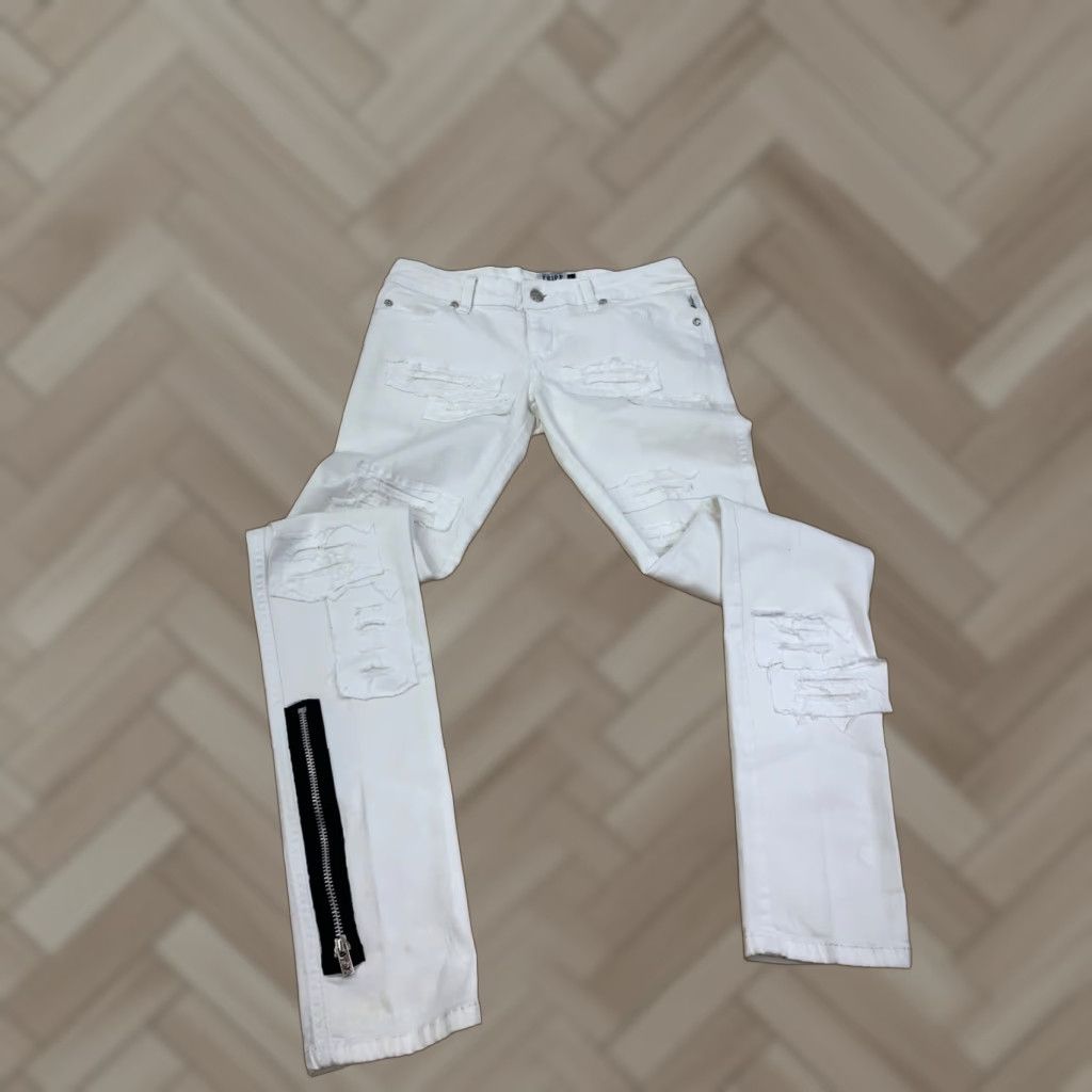 Tripp NYC TRIPP NYC Daang Goodman Pants Womens 3 White Skinny Distress Rock Punk Size 26" / US 2 / IT 38 - 1 Thumbnail