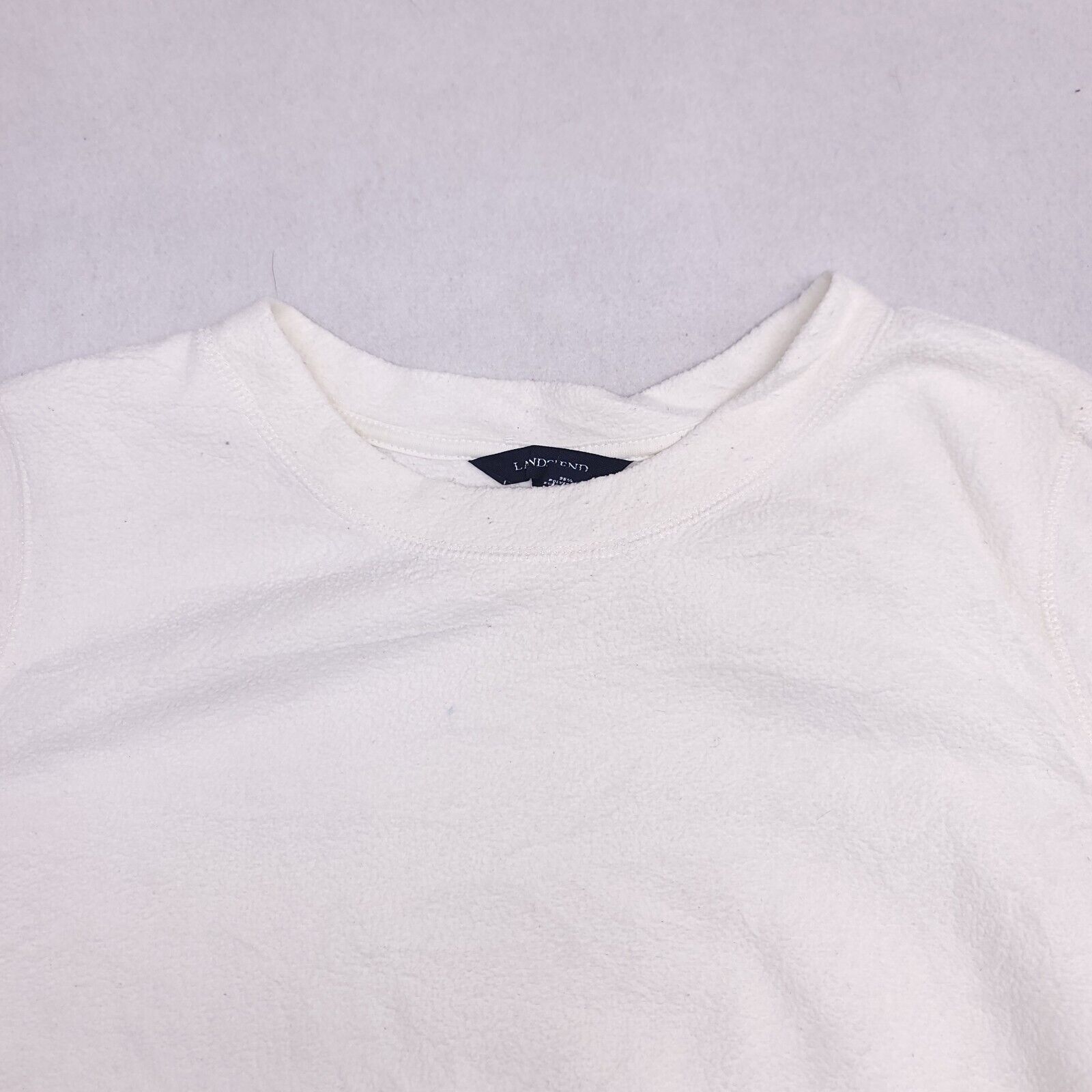 Lands' End Lands End Cotton Pullover Sweatshirt Womens Size S White Size S / US 4 / IT 40 - 1 Thumbnail