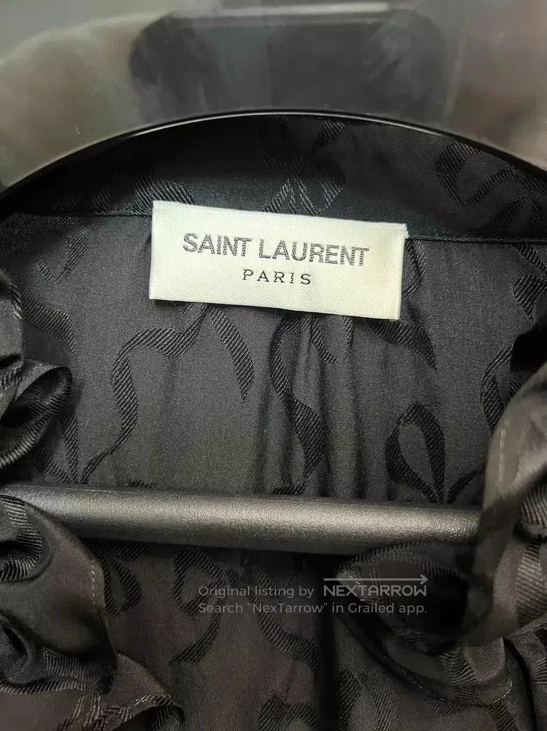 Saint Laurent Paris Saint Laurent Black Floral Silk Shirt. Size US L / EU 52-54 / 3 - 4 Thumbnail