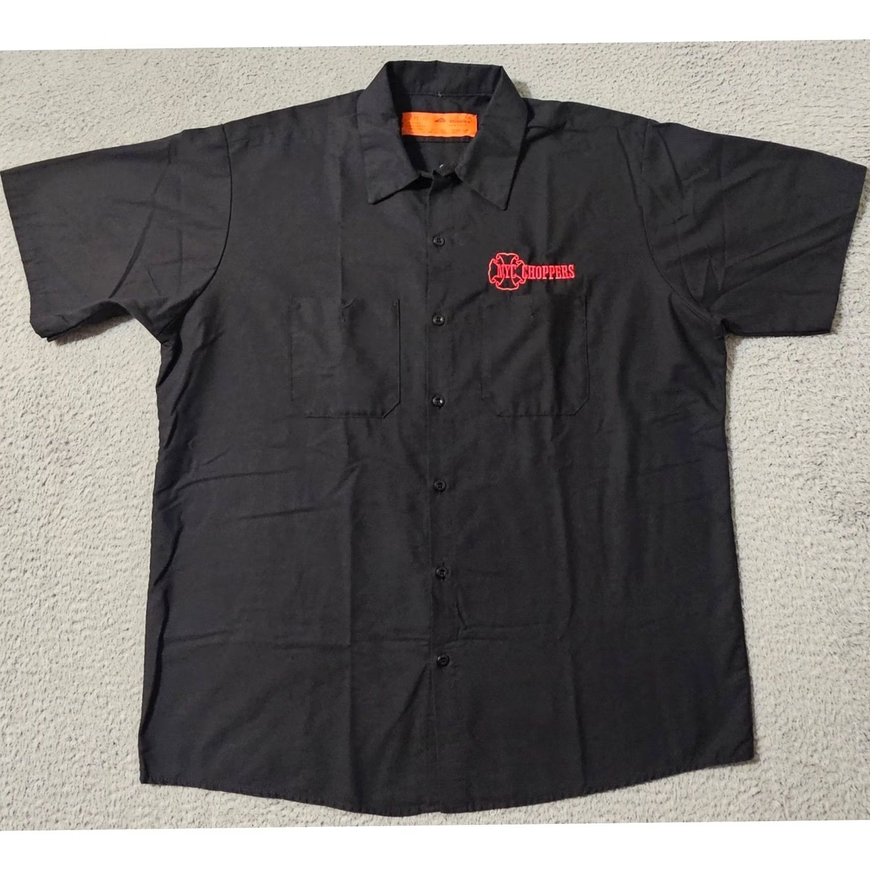Red Kap New York NYC Choppers Short Sleeve Mechanic Button Up Men's Shirt XL Black Red Kap Size US XL / EU 56 / 4 - 2 Thumbnail