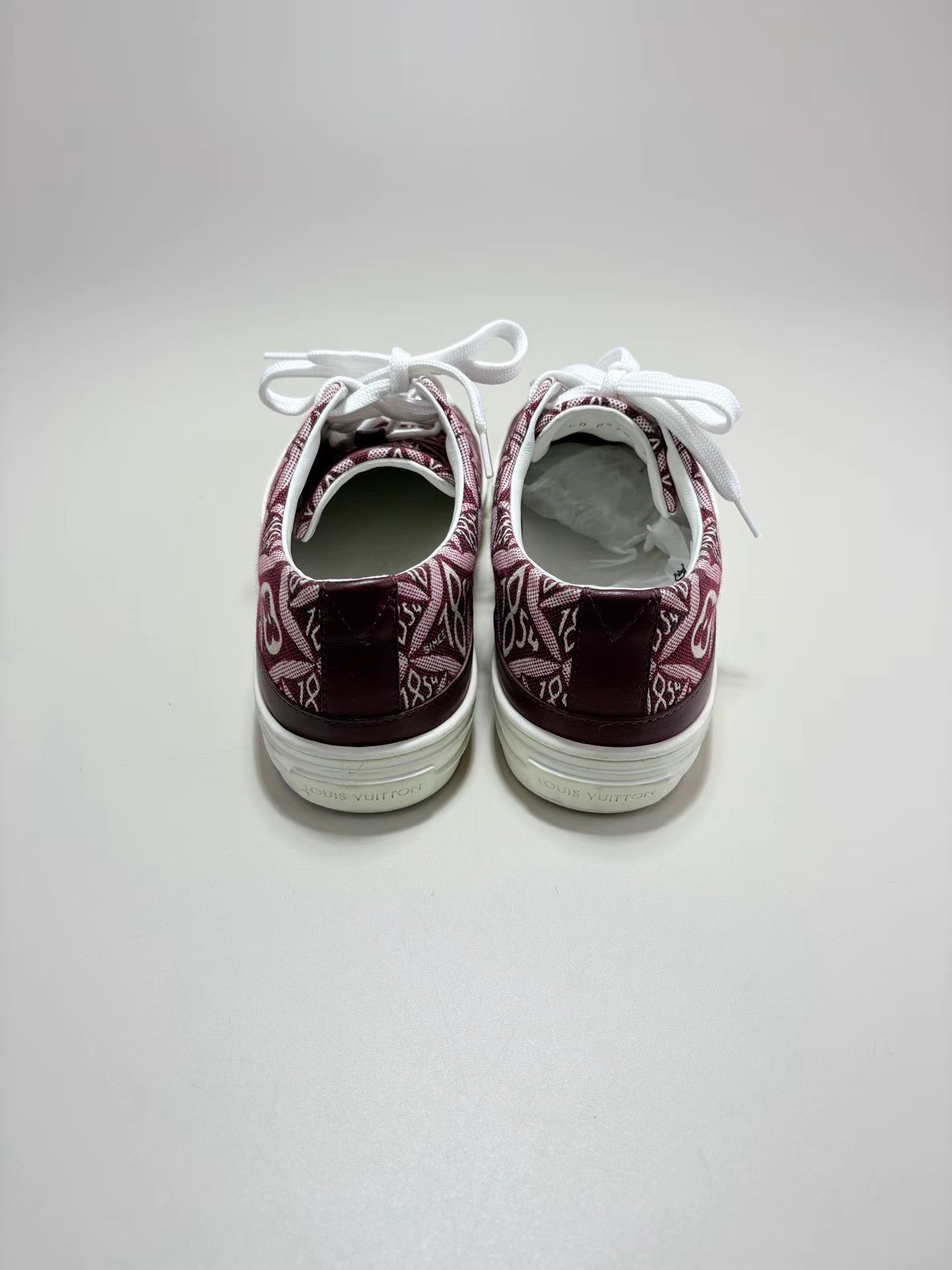 Louis Vuitton LV Burgundy 1854 Logo Low-Top Sneakers Size US 6 / IT 36 - 3 Thumbnail