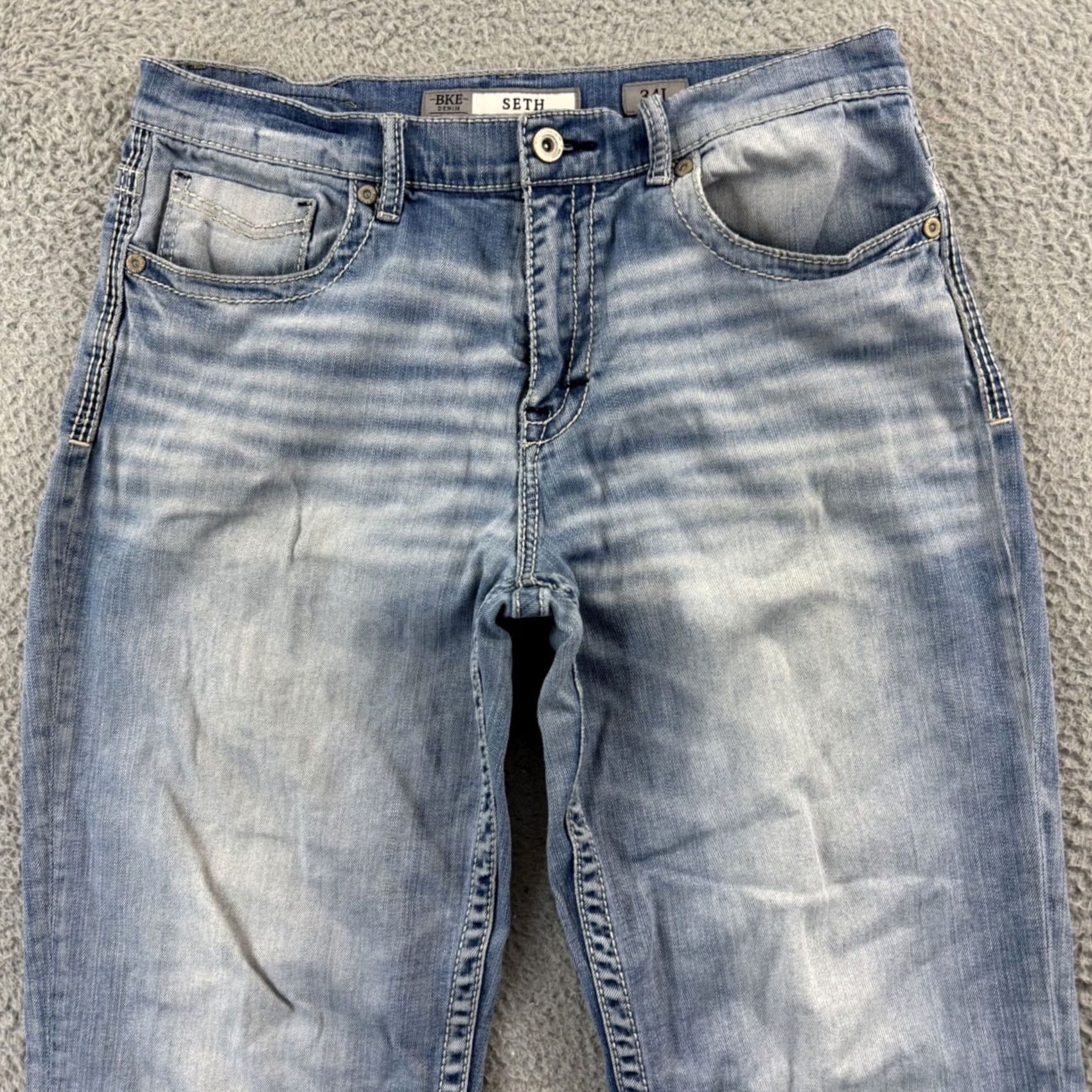 Vintage BKE Buckle Jeans Mens 34x33 Denim Blue Regular Bootcut 5-Pocket Zip Button 90s Cowboy Western Vintage No Size US 34 / EU 50 - 3 Thumbnail
