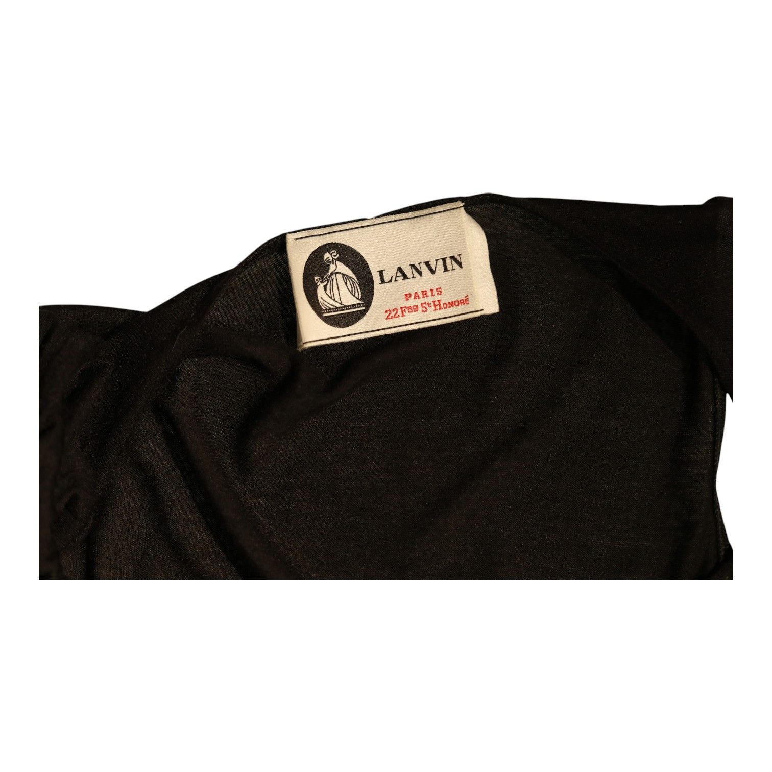 Lanvin Lanvin Black Viscose Asymmetric Shoulder Knee dress size S Size S / US 4 / IT 40 - 3 Thumbnail