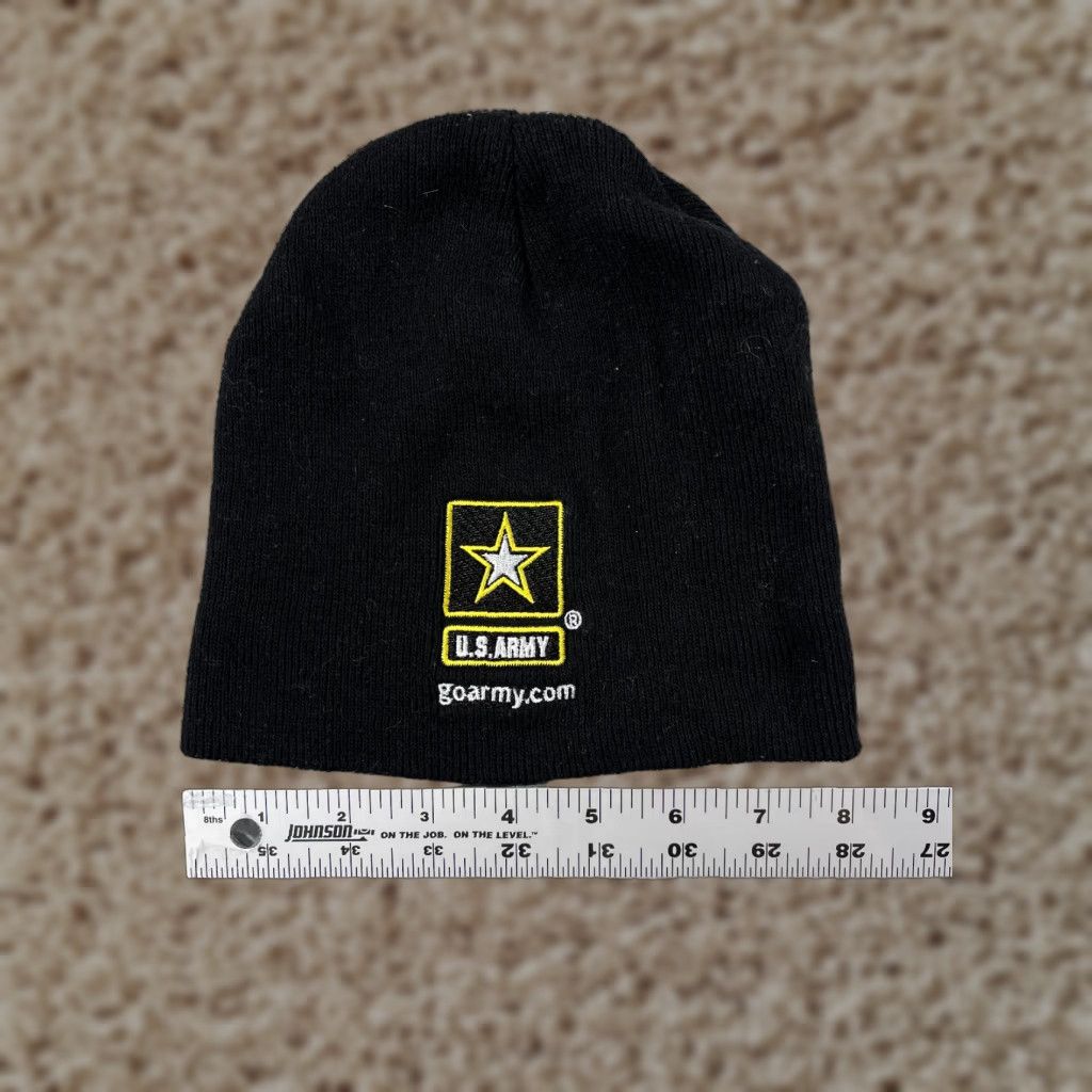 Vintage US Army Beanie Adult One Size Black Knit Embroidered Acrylic Toque Hat Mens Winter Ski Army Logo 90s Size ONE SIZE - 1 Thumbnail