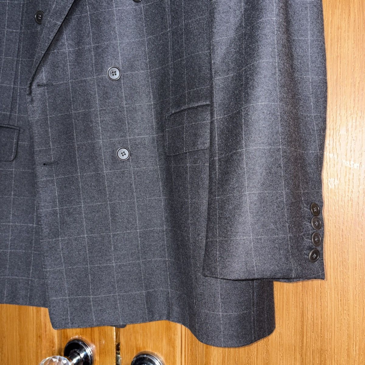 Huntsman Huntsman Savile Row Double Breasted Wool Check Blazer Jacket Size 44L - 12 Thumbnail