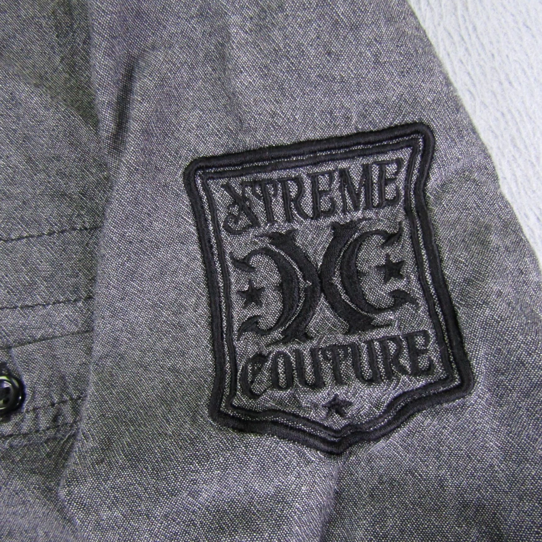 Vintage Xtreme Couture Shirt Mens Extra Large Gray Button Up Long Sleeve Embroidered MMA Size US XL / EU 56 / 4 - 4 Thumbnail