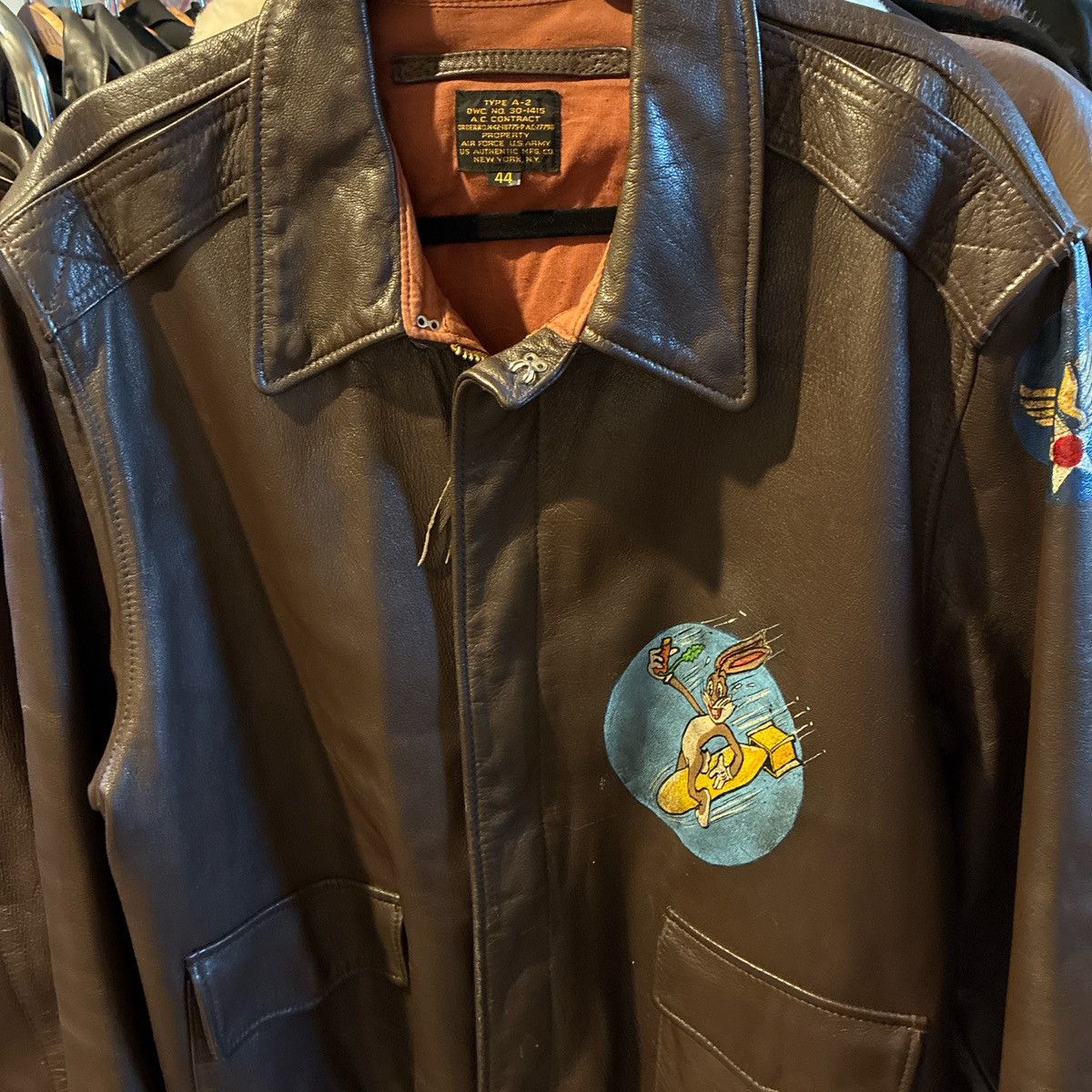 Other A-2 Flight Jacket WW2 leather hand painted Size US L / EU 52-54 / 3 - 3 Thumbnail