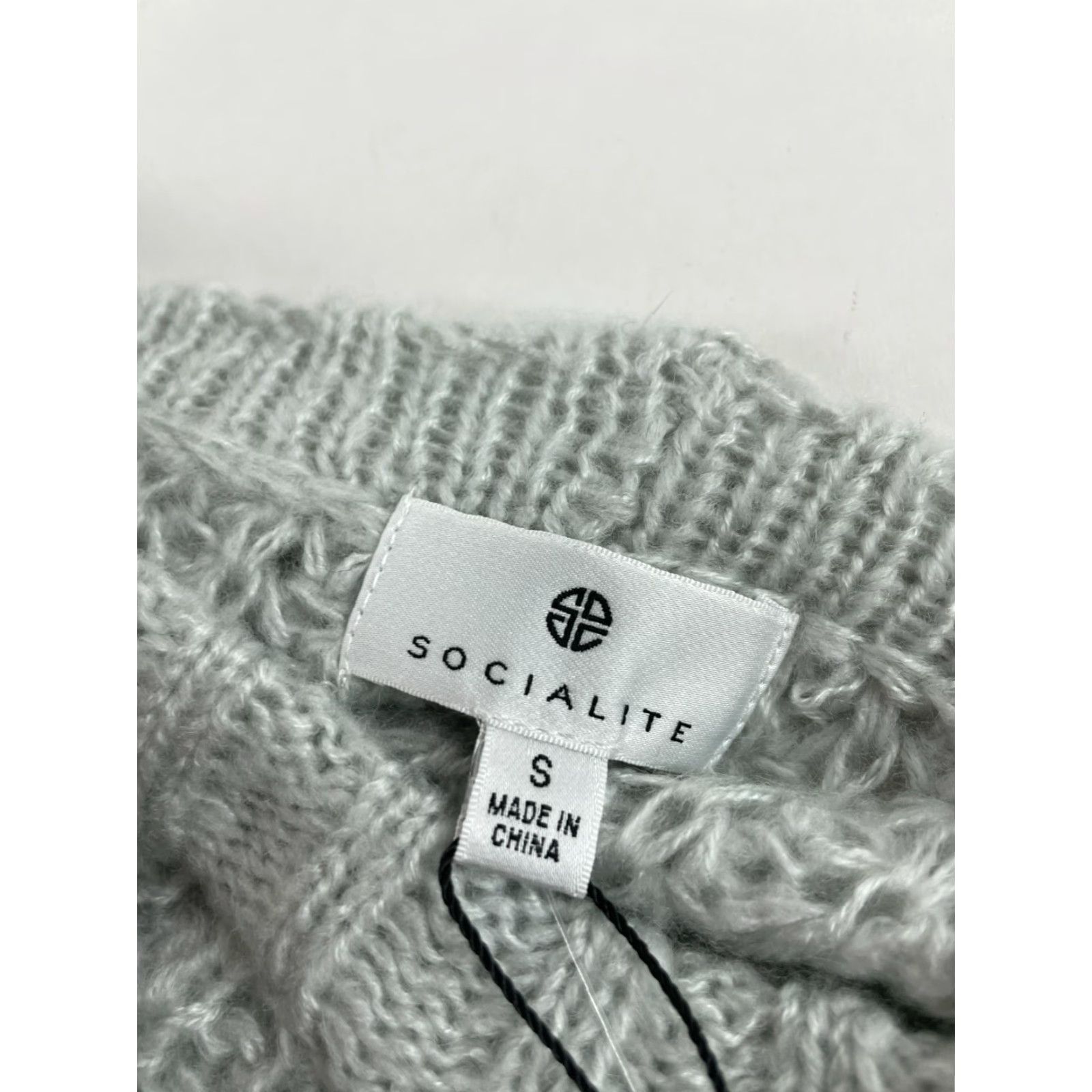 Vintage SOCIALITE Sweater Women's Size Small Gray Long Sleeve Pullover Open Knit NWT Size S / US 4 / IT 40 - 4 Thumbnail