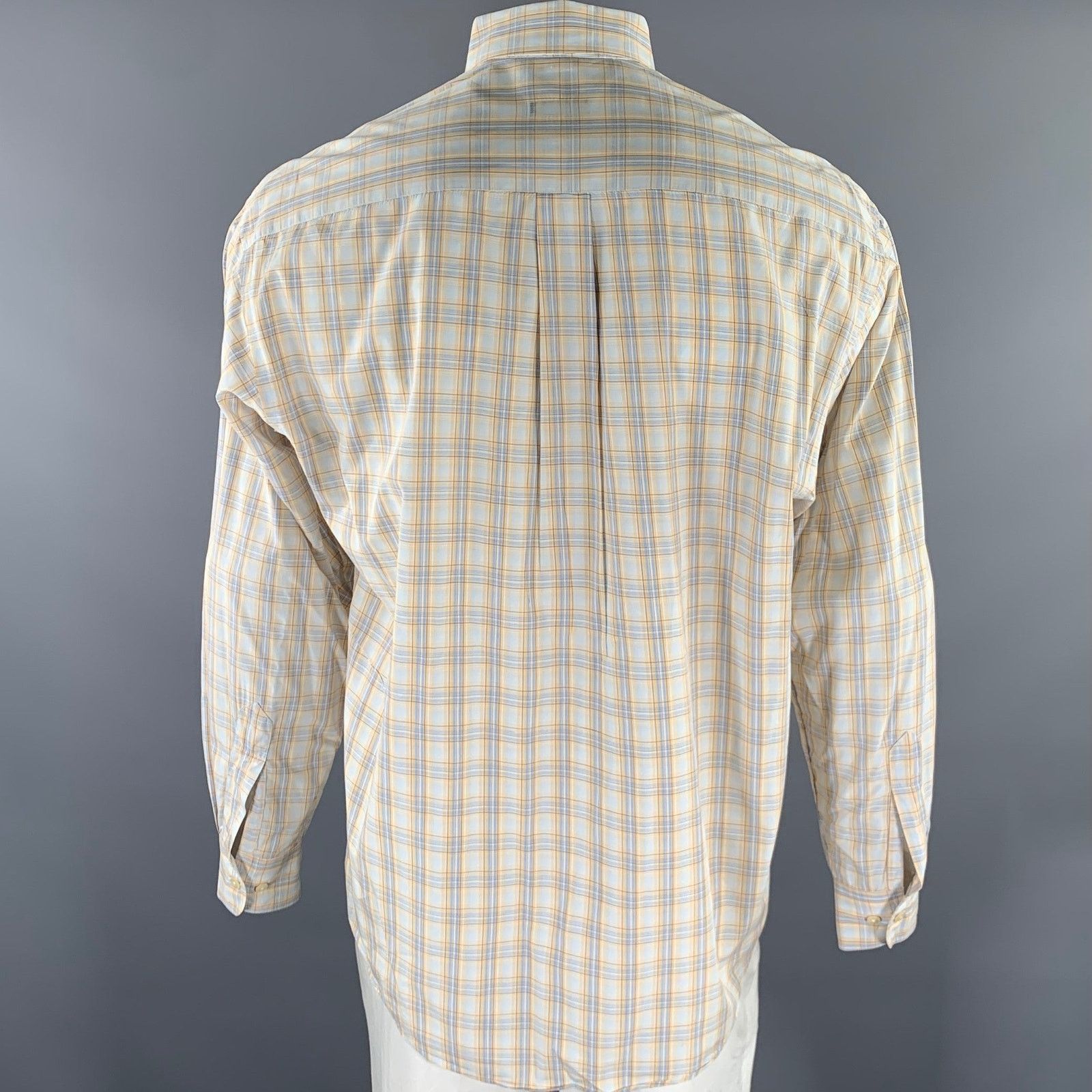 Burberry BURBERRY L Orange Blue Tartan Button Down Long Sleeve Shirt Size US L / EU 52-54 / 3 - 4 Thumbnail