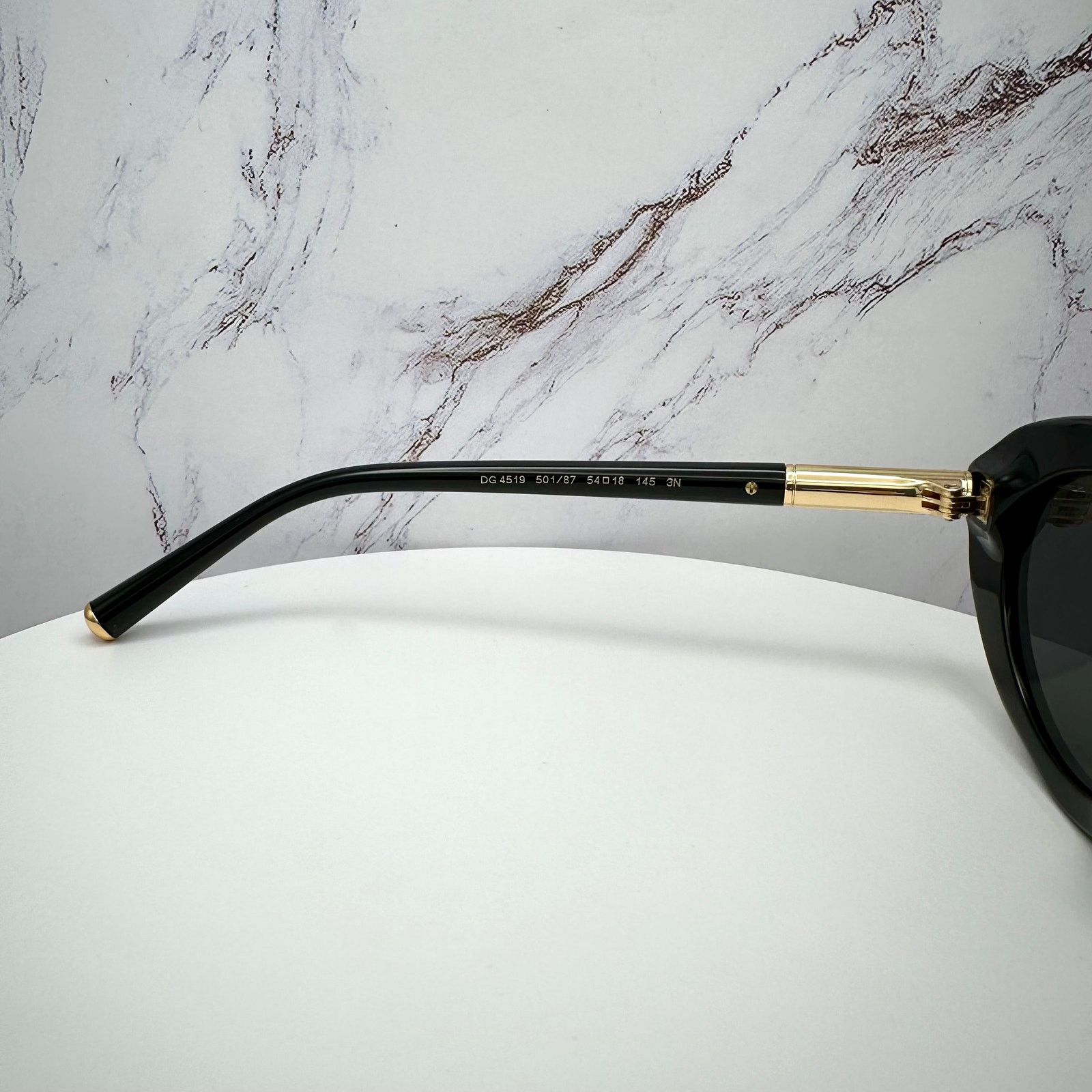 Dolce & Gabbana New Dolce & Gabbana Sunglasses Black Oval Cat Eye Gold Metal Size ONE SIZE - 10 Thumbnail