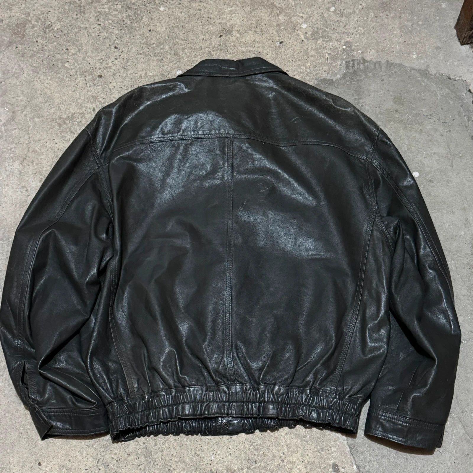 Giorgio Armani Vintage 90s Giorgio Armani high neck leather bomber jacket Size US L / EU 52-54 / 3 - 4 Thumbnail
