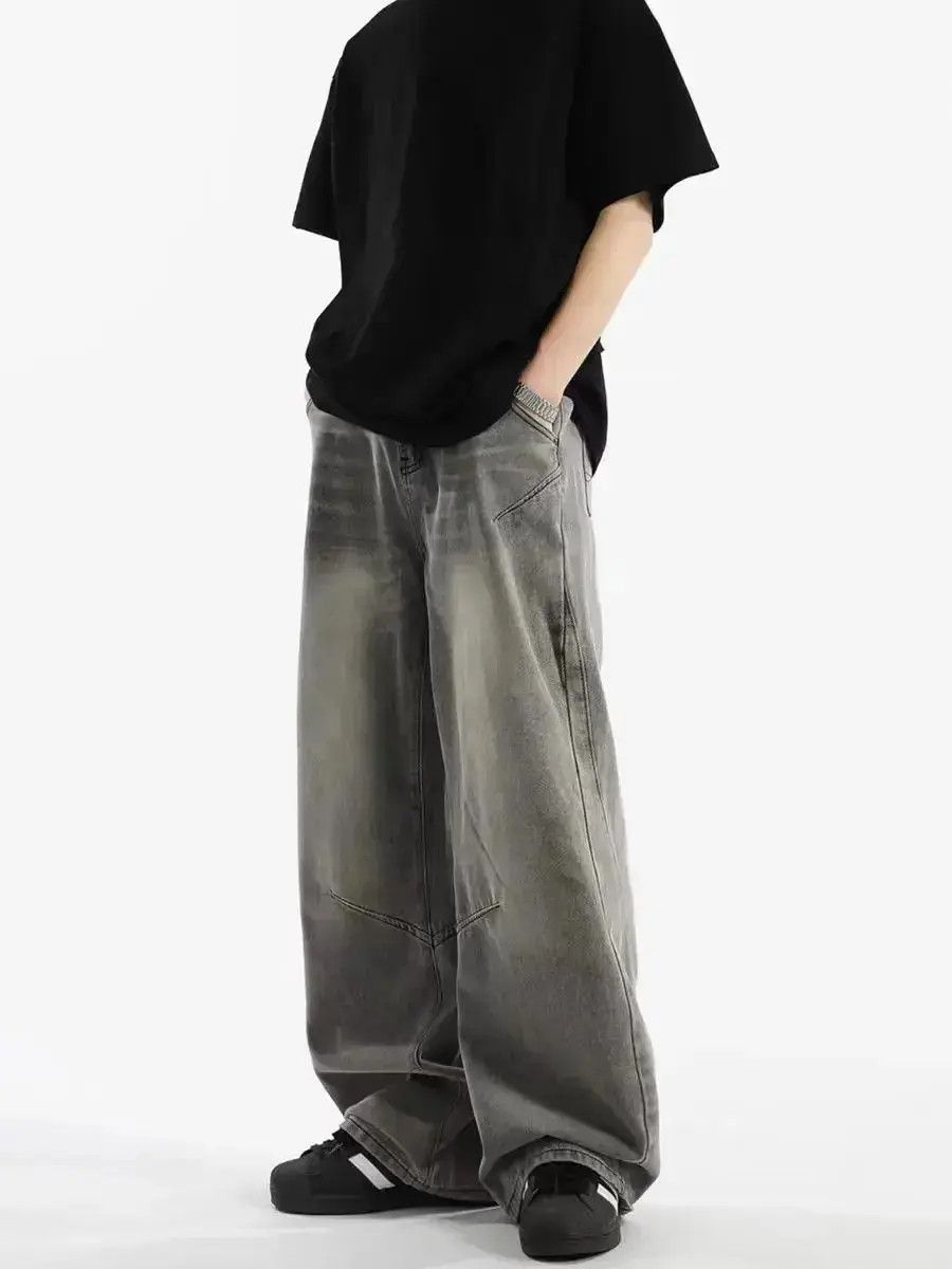 Japanese Brand High street washed and distressed baggy jeans Size US 32 / EU 48 - 2 Thumbnail