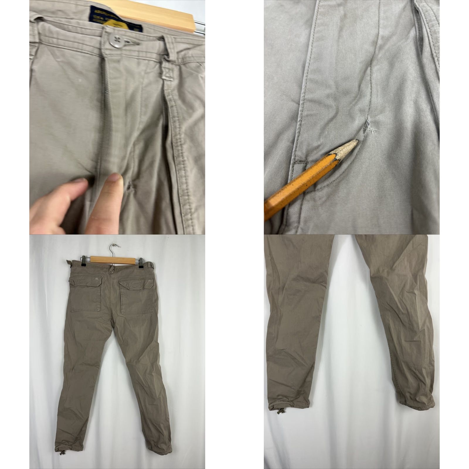 Abercrombie & Fitch Abercrombie & Fitch Pants Slim Straight 32x29 Beige Zipper Pockets Ankle Men Size US 32 / EU 48 - 8 Thumbnail
