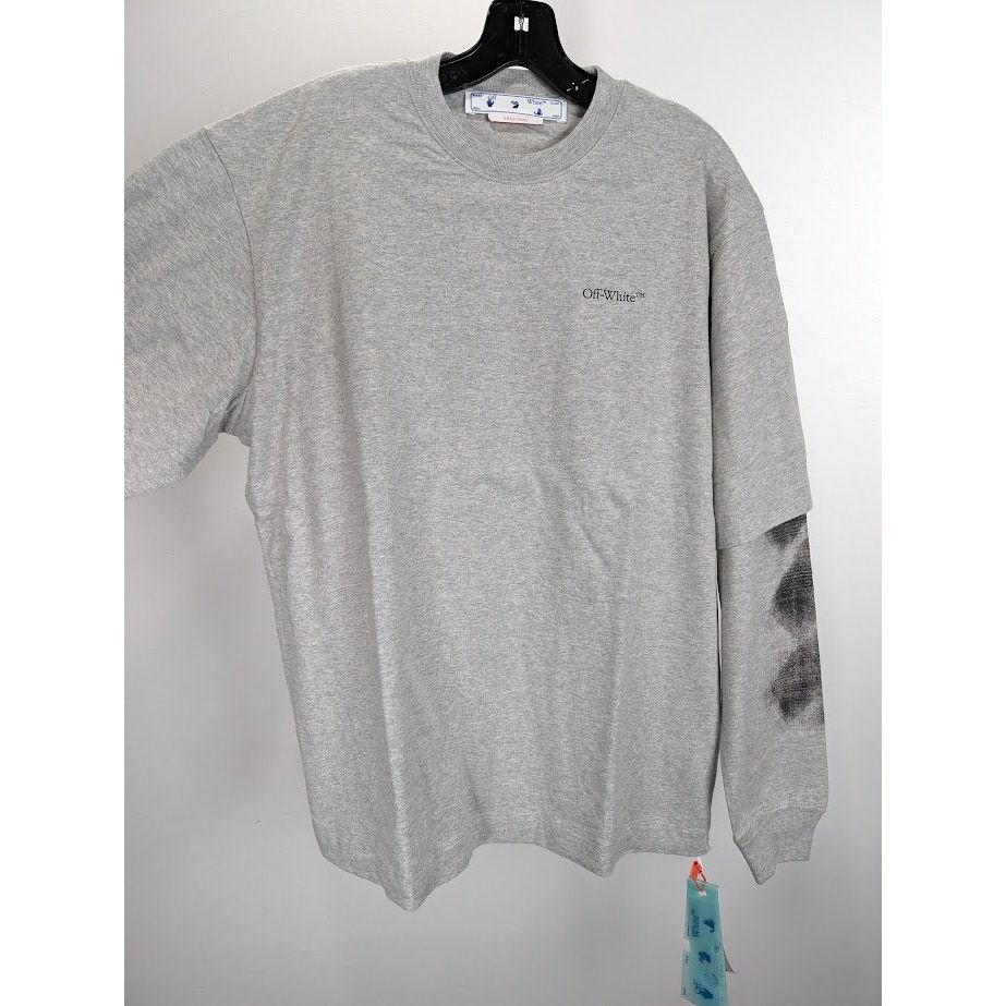 Off-White o1rshd1 Q:2 / DUP /Jumbo Arrow Double L/S Tee Shirt in Grey Size US XL / EU 56 / 4 - 9 Thumbnail