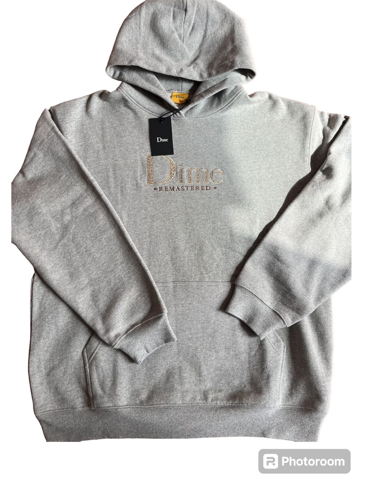 image of Dime Classic Remastered Hoodie Heather Gray in Grey, Men's (Size XL)