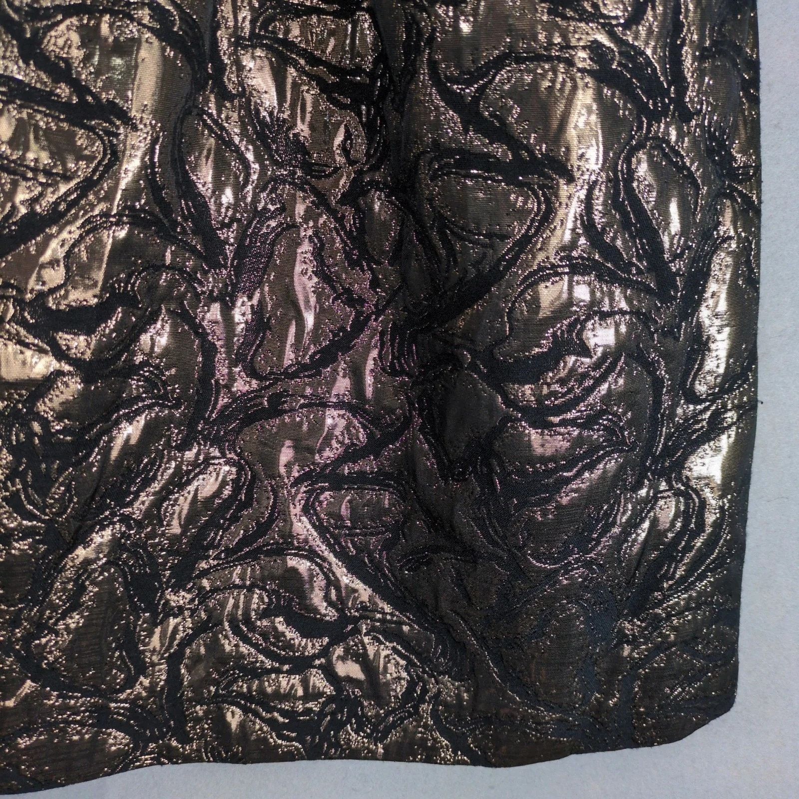 Other Jack Metallic Gold & Black Jacquard Peplum Dress Sleeveless Size M / US 6-8 / IT 42-44 - 10 Thumbnail