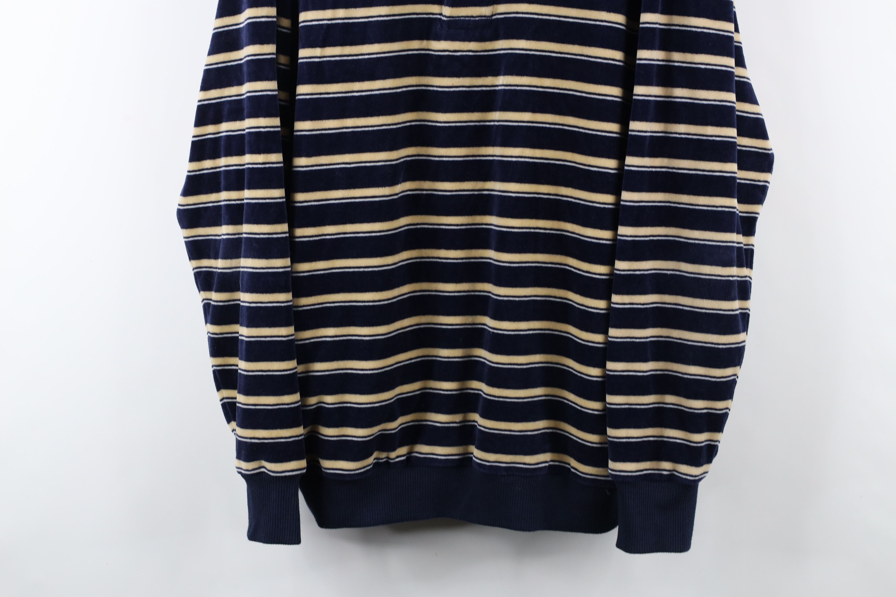 Vintage Vintage 70s Streetwear Block Velour Pullover Polo Shirt Size US L / EU 52-54 / 3 - 3 Thumbnail