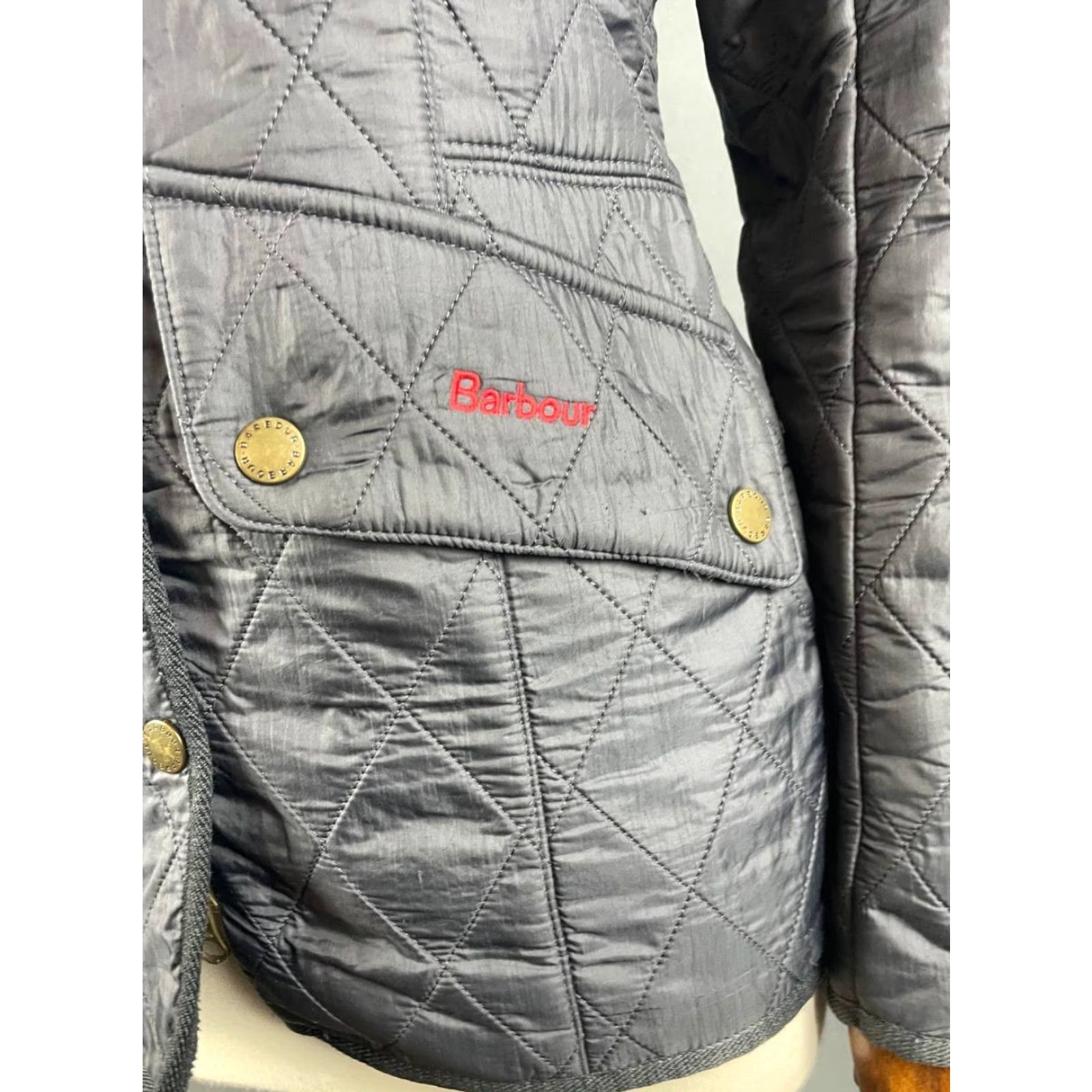 Barbour Barbour Jacket Women 36 Polarquilt Navy Long Sleeve Button Windbreaker Shirt? Size XS / US 0-2 / IT 36-38 - 6 Thumbnail