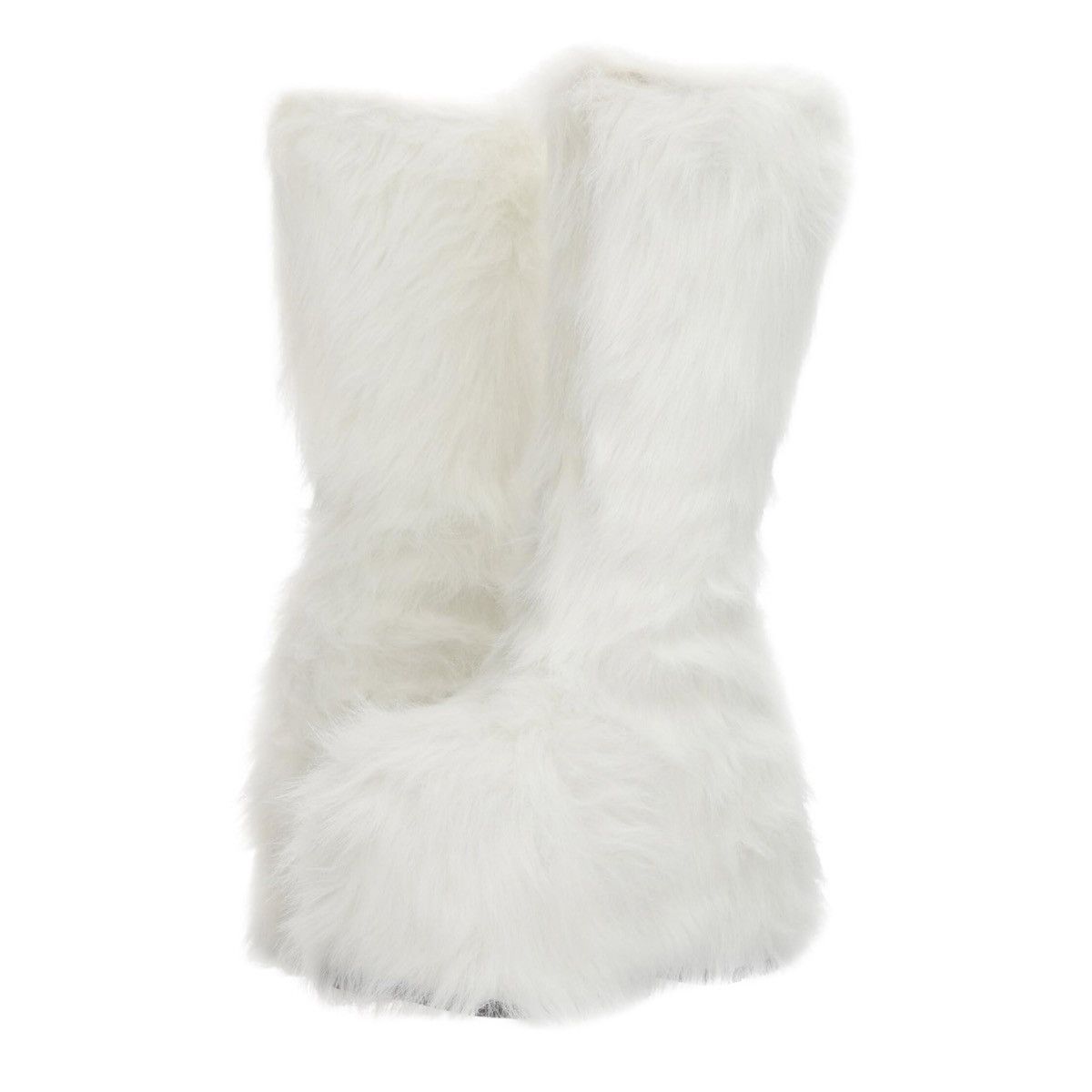 VINTAGE FESTIVAL WHITE FUR BOOTS PLATFORM