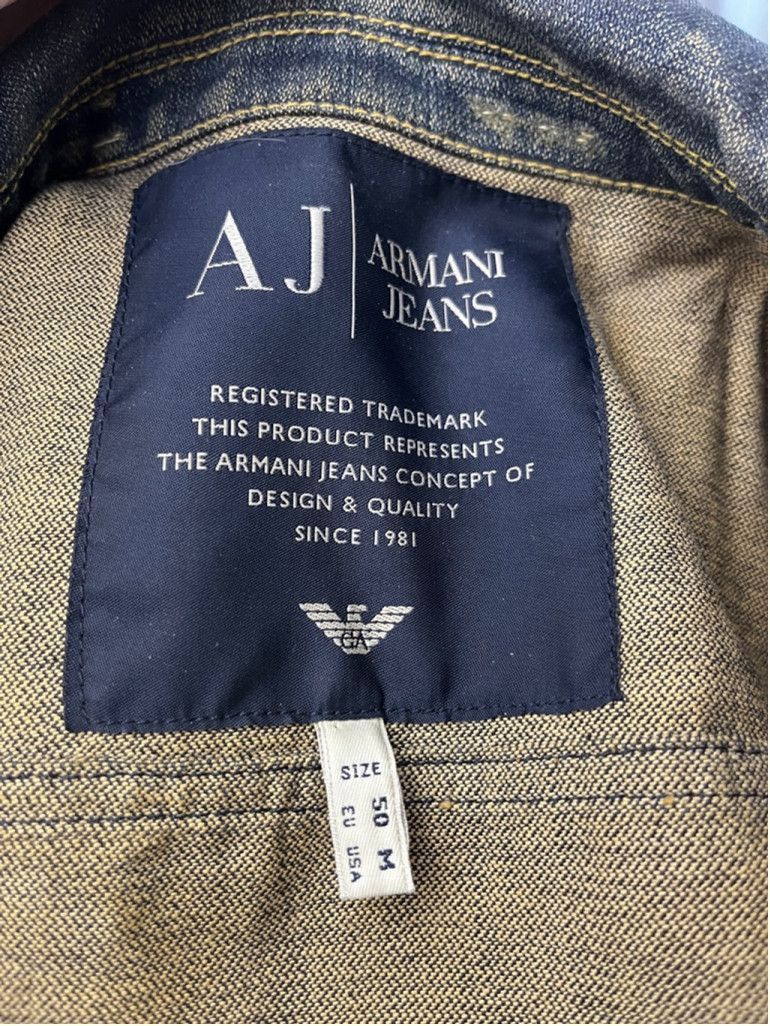 Armani Armani Indigo Denim Jacket w/ Plaid Lining – Size M (EU 50) Size L / US 10 / IT 46 - 6 Thumbnail