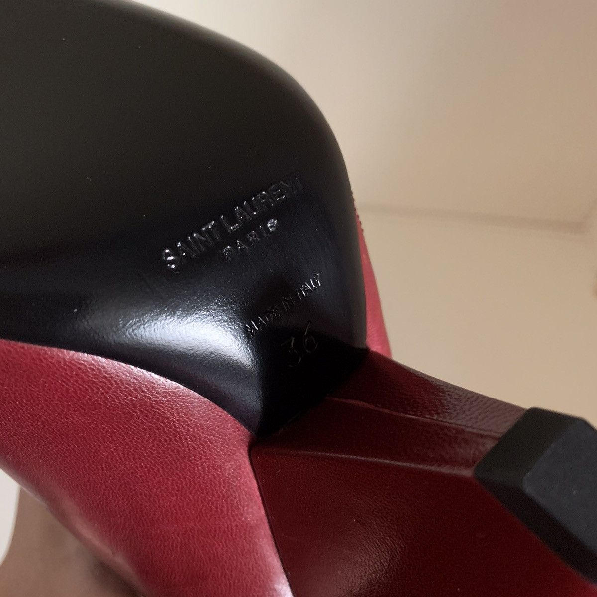 Saint Laurent Paris Burgundy leather zip up boots Size US 6 / IT 36 - 7 Thumbnail