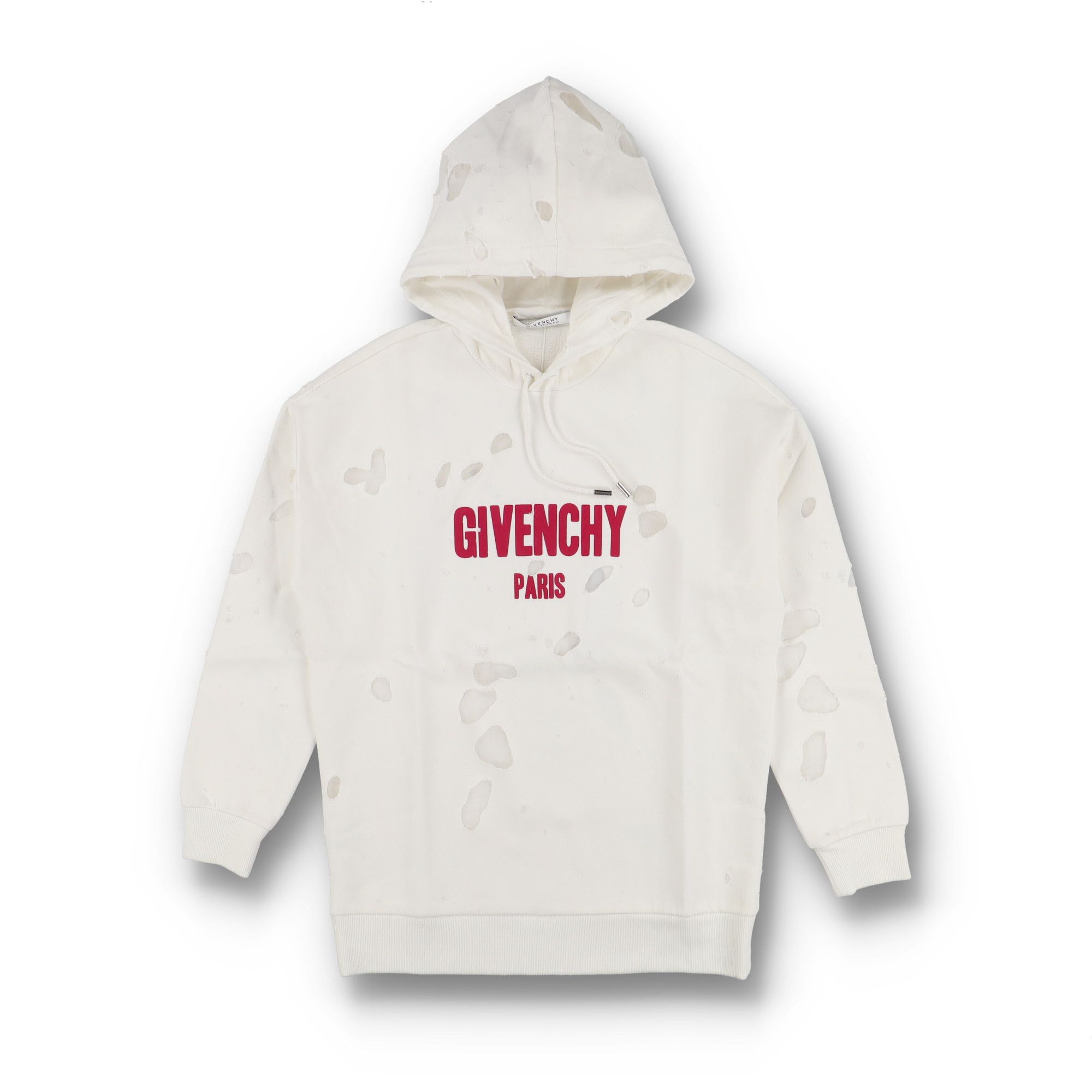 Givenchy White Fuchsia Destroyed Logo Oversized Hoodie Size US XS / EU 42 / 0 - 1 Thumbnail