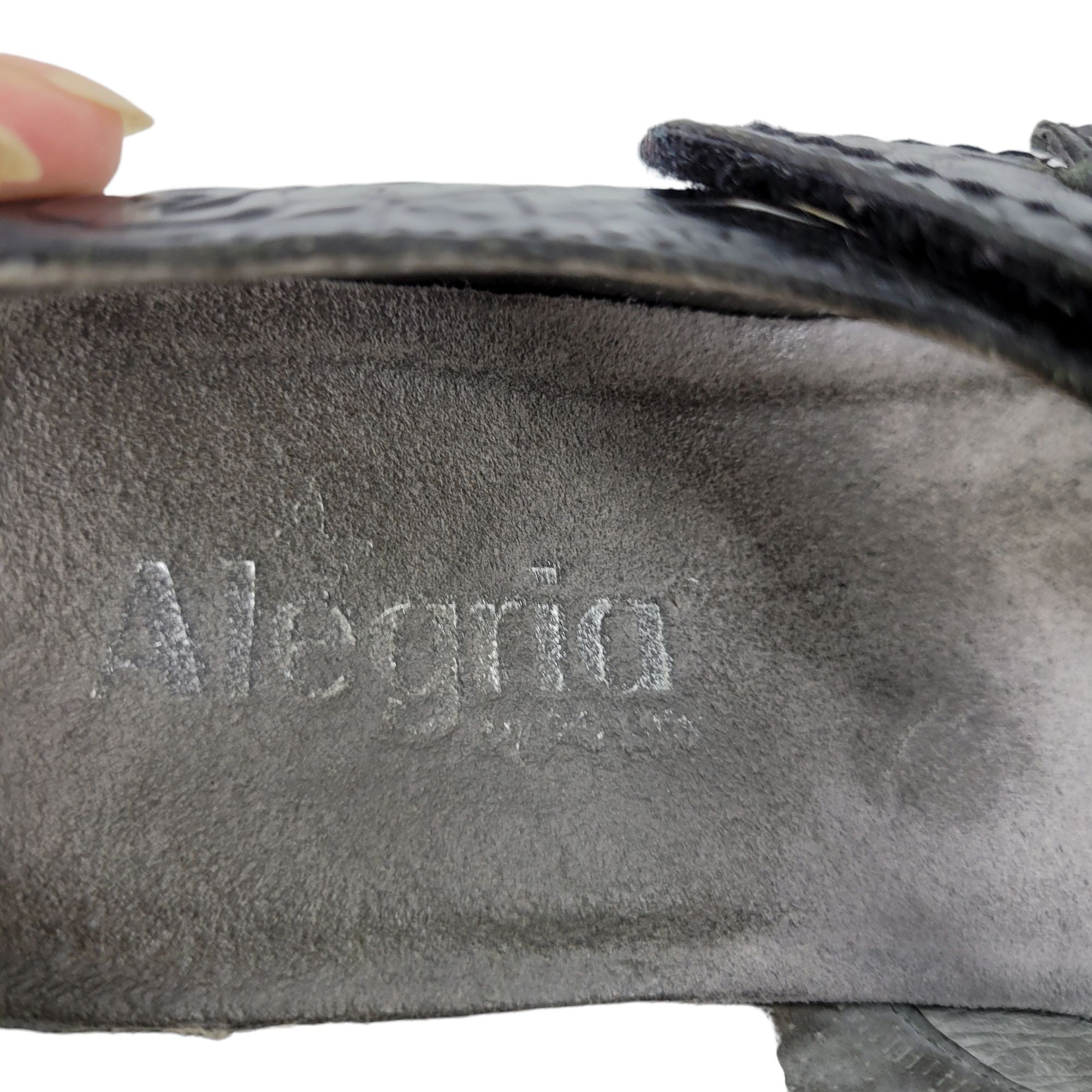 Other Vtg Y2K Alegria Mary Jane Leather Chunky 3D Rose Embossed El Size US 10.5 / IT 40.5 - 5 Thumbnail