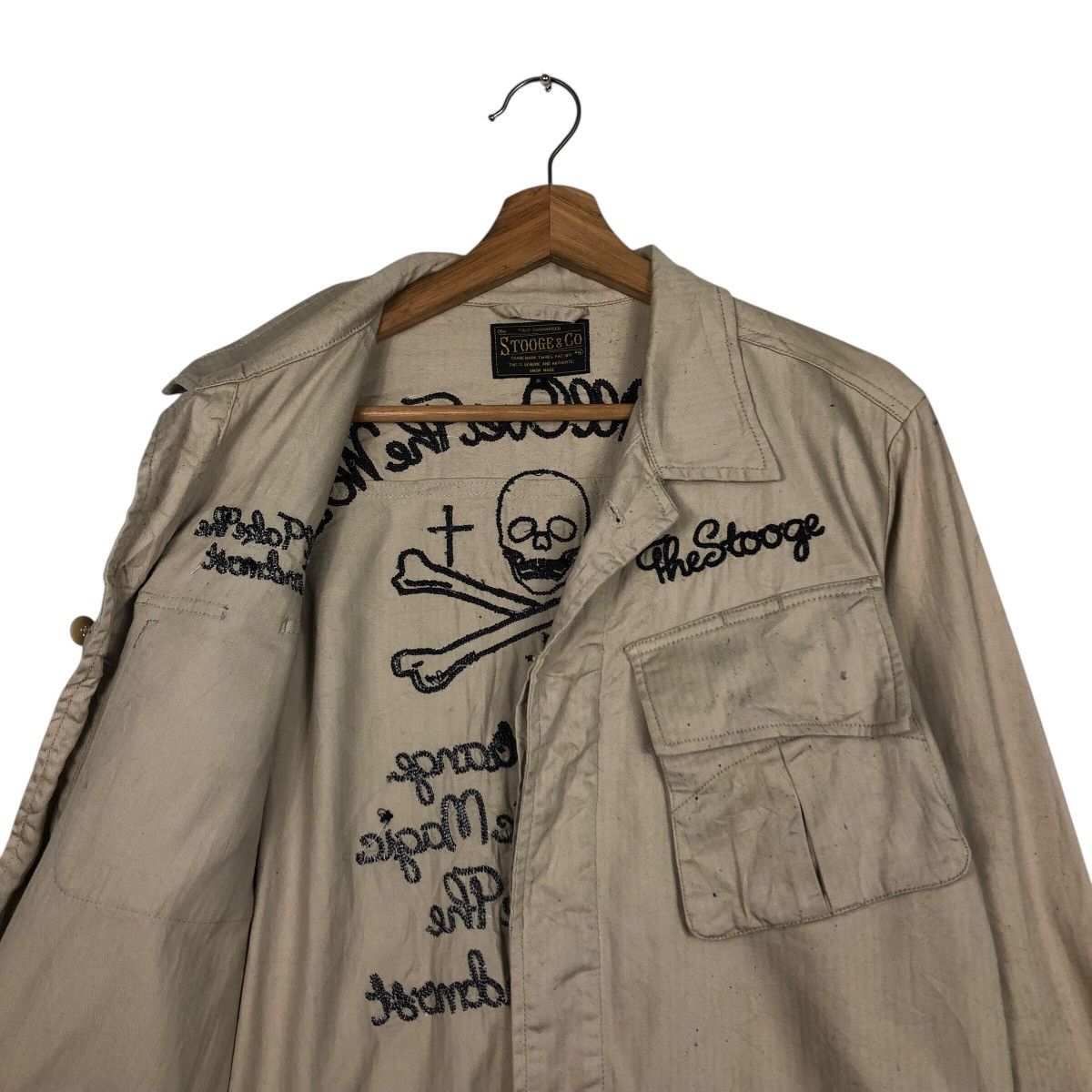 Japanese Brand 📌Vintage Stooge & Co Biker Jacket Big Logo Cafe Racer Size US S / EU 44-46 / 1 - 13 Thumbnail