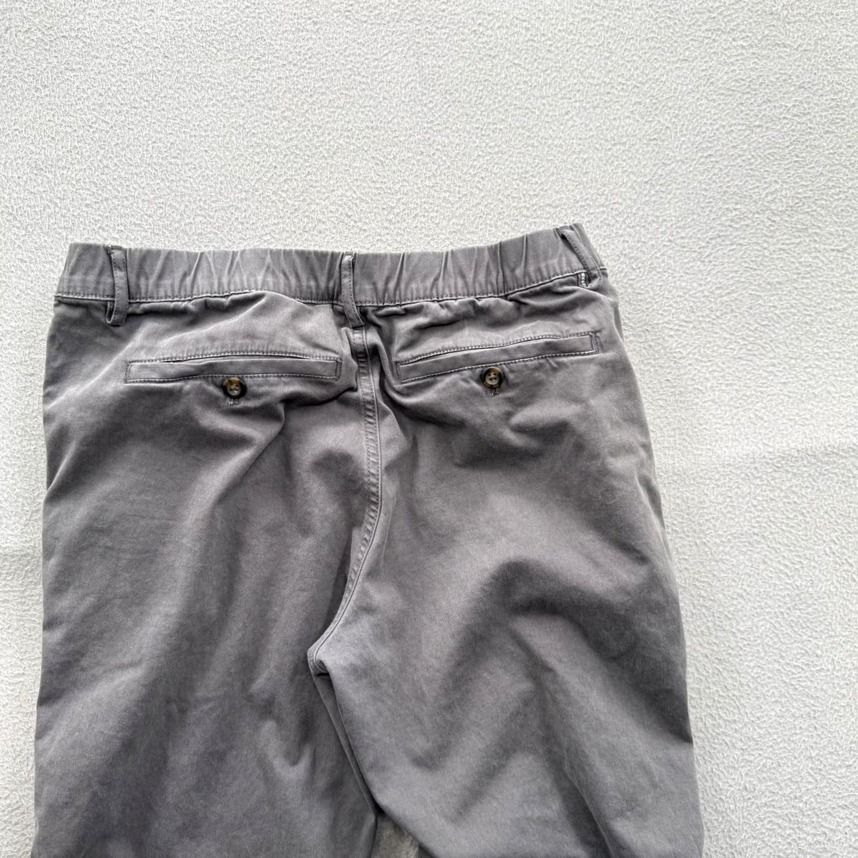 Vintage Bearbottom Pants Mens Large L 30 in Gray Jogger Elastic Waist Stretch Casual Slim Tapered Front Pockets Button Closure Size US 33 - 8 Thumbnail