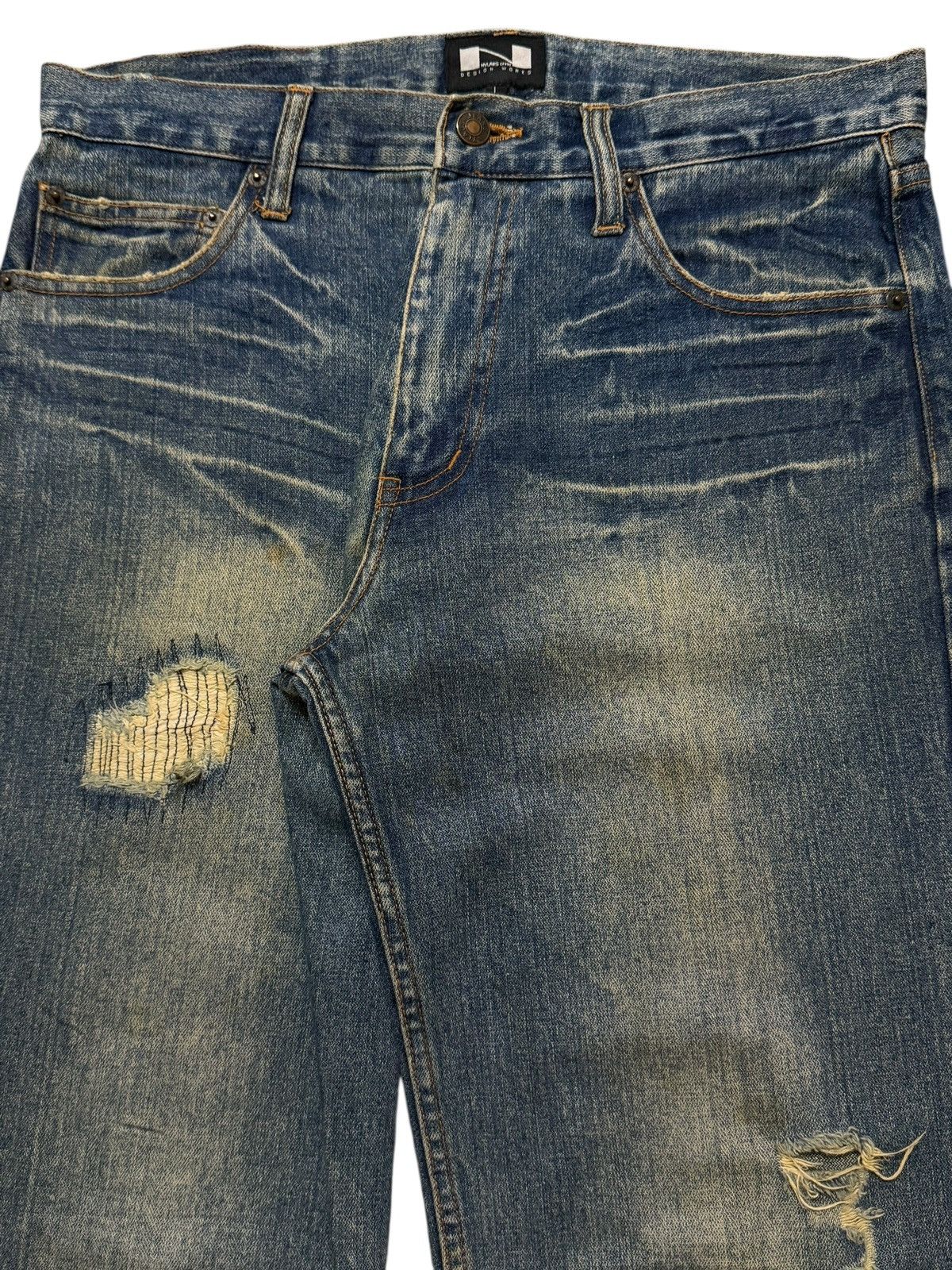 Hysteric Glamour Vintage 90s Japan Nylaus Faded Wash Distress Straight Loose Size US 32 / EU 48 - 3 Thumbnail