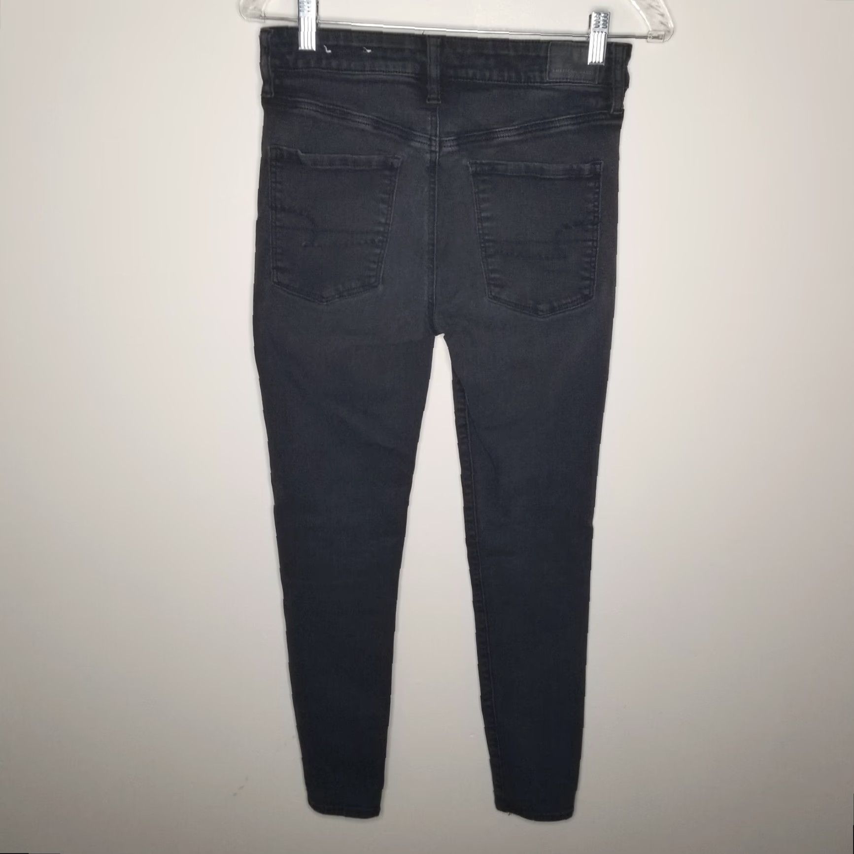 American Eagle Outfitters American Eagle Jeans Womens Hi-Rise Skinny Black Jeggings Size 6 Size 28" / US 6 / IT 42 - 4 Thumbnail