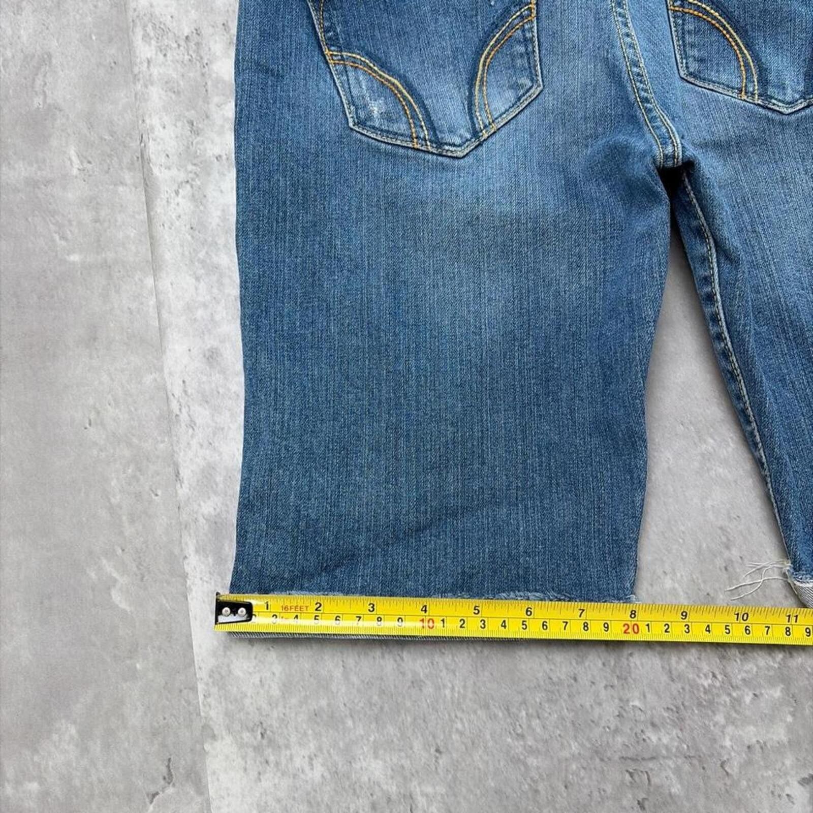Other Y2K Blue Hollister Surf Grunge Capri Denim Shorts Size 30" / US 8 / IT 44 - 8 Thumbnail