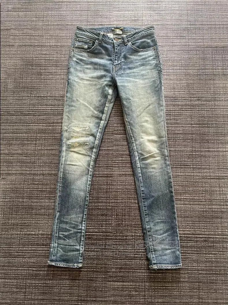 Saint Laurent Paris Saint Laurent Distressed Denim Jeans. Size US 28 / EU 44 - 1 Thumbnail