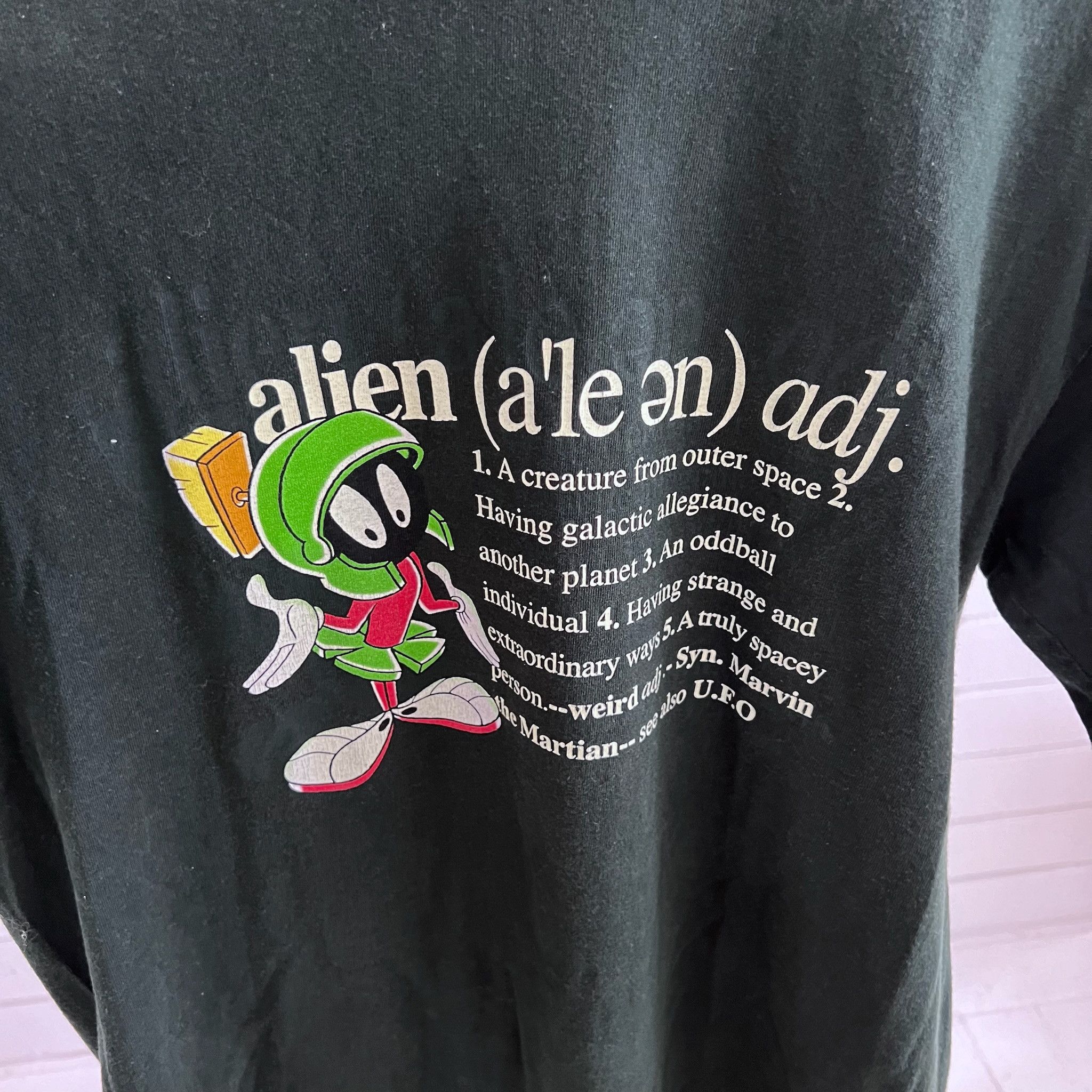 Warner Bros Vintage 1998 Marvin the Martian Looney Tunes Alien T Shirt Size US L / EU 52-54 / 3 - 3 Thumbnail