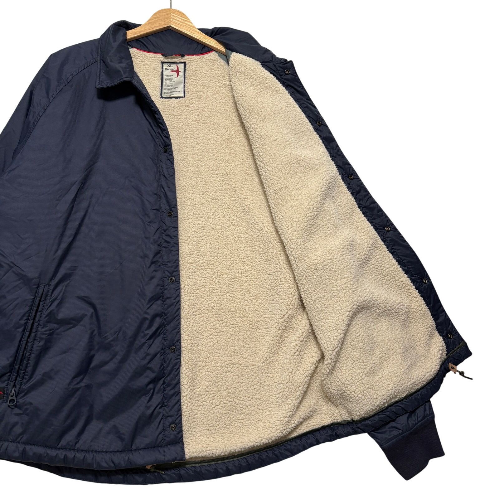 Relwen Relwen Coach's Nylon Shirt Jacket Sherpa Lined Navy Blue XL Size US XL / EU 56 / 4 - 4 Thumbnail