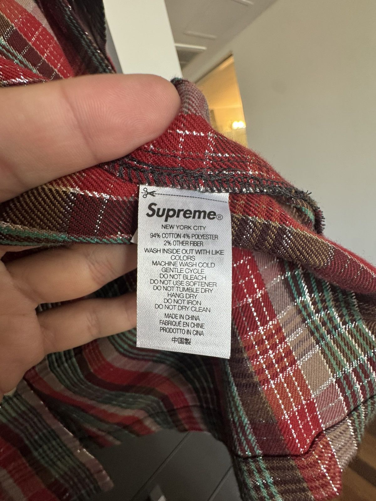 Supreme Supreme Metallic Plaid Shirt Size US M / EU 48-50 / 2 - 6 Thumbnail