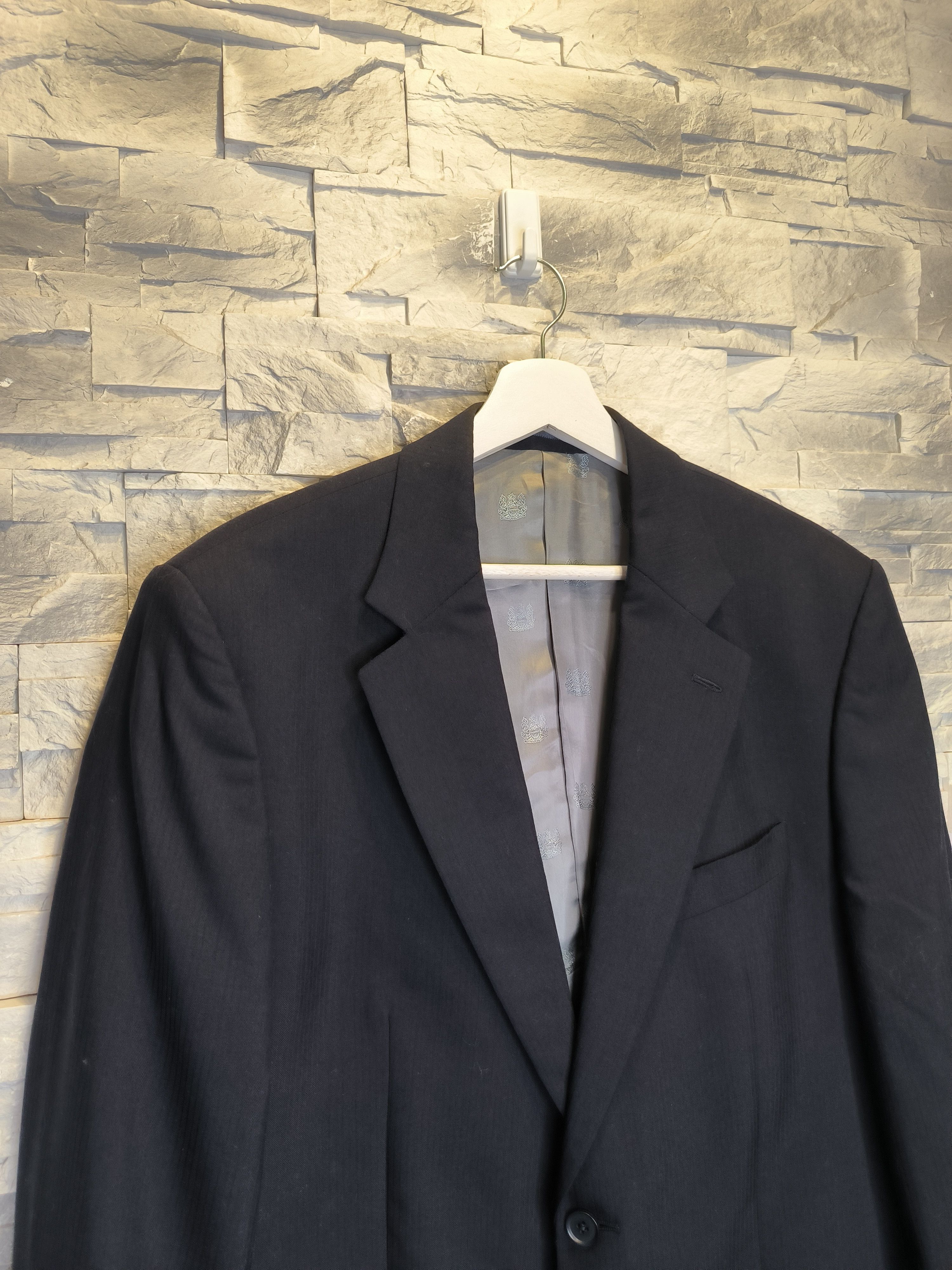 Aquascutum Aquascutum Suit Jacket Navy Logo Vintage Wool Size 42R - 3 Thumbnail
