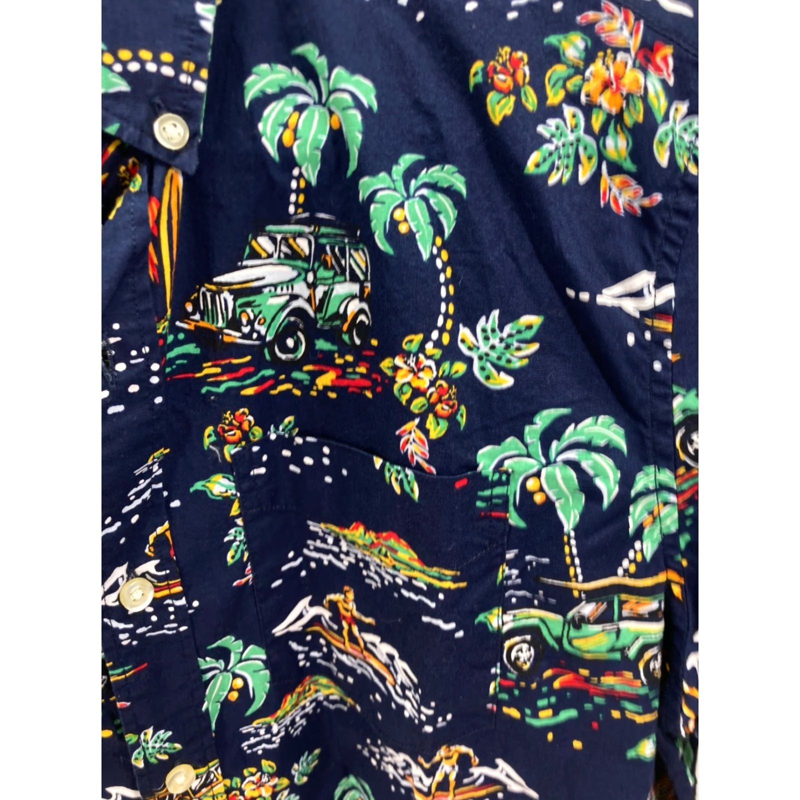 Gap Gap Hawaiian Shirt Mens Medium Blue Palm Tree Graphic Standard Fit Short Sleeve Size US M / EU 48-50 / 2 - 6 Thumbnail