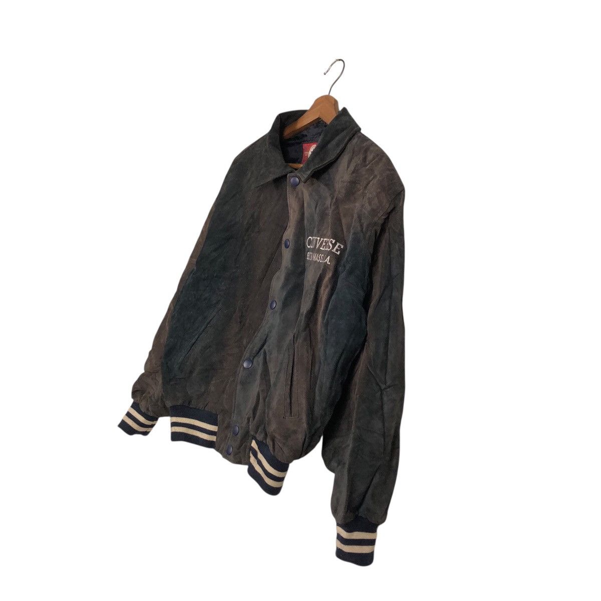 Japanese Brand Vintage Bomber Leather Jacket Converse All Star Boston Mass Size US M / EU 48-50 / 2 - 4 Thumbnail