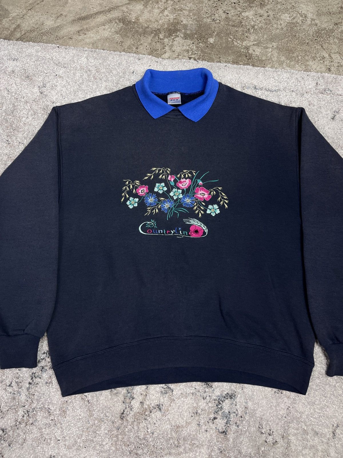 Vintage FLOWERS 🌺 SUNFADED FLAWS VINTAGE AMERICAN SWEATSHIRT - 1677 Size US L / EU 52-54 / 3 - 2 Thumbnail